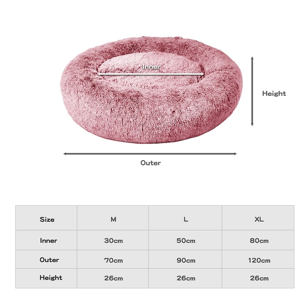 3 Pawz Upgraded 70X70X26Cm Removable Cover Calming Bed In Colour - Pink, 3 of 8