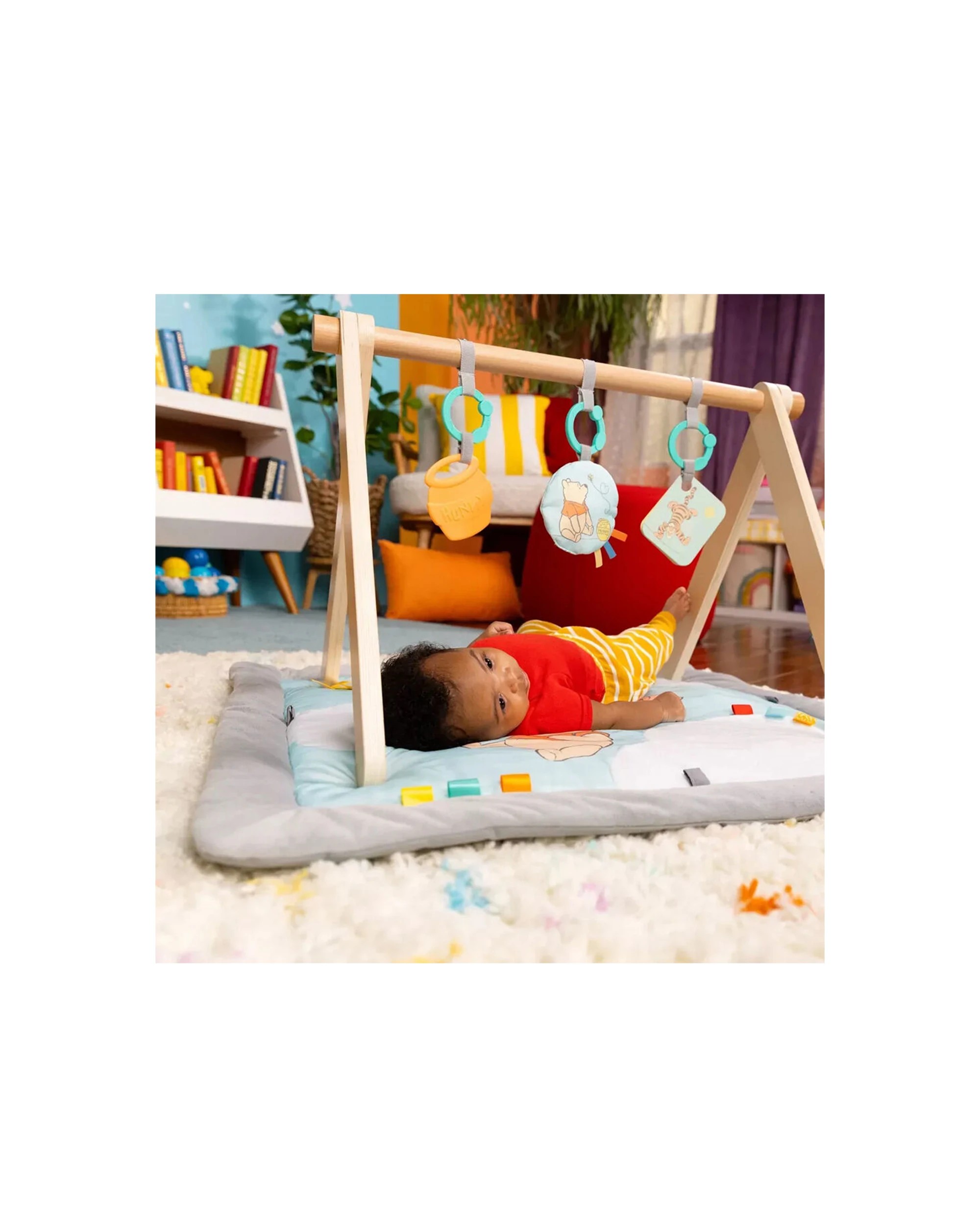 6 Bright Starts Once Upon a Tummy Time Activity Gym Winnie The Pooh 0-12m - Multi, 6 of 8