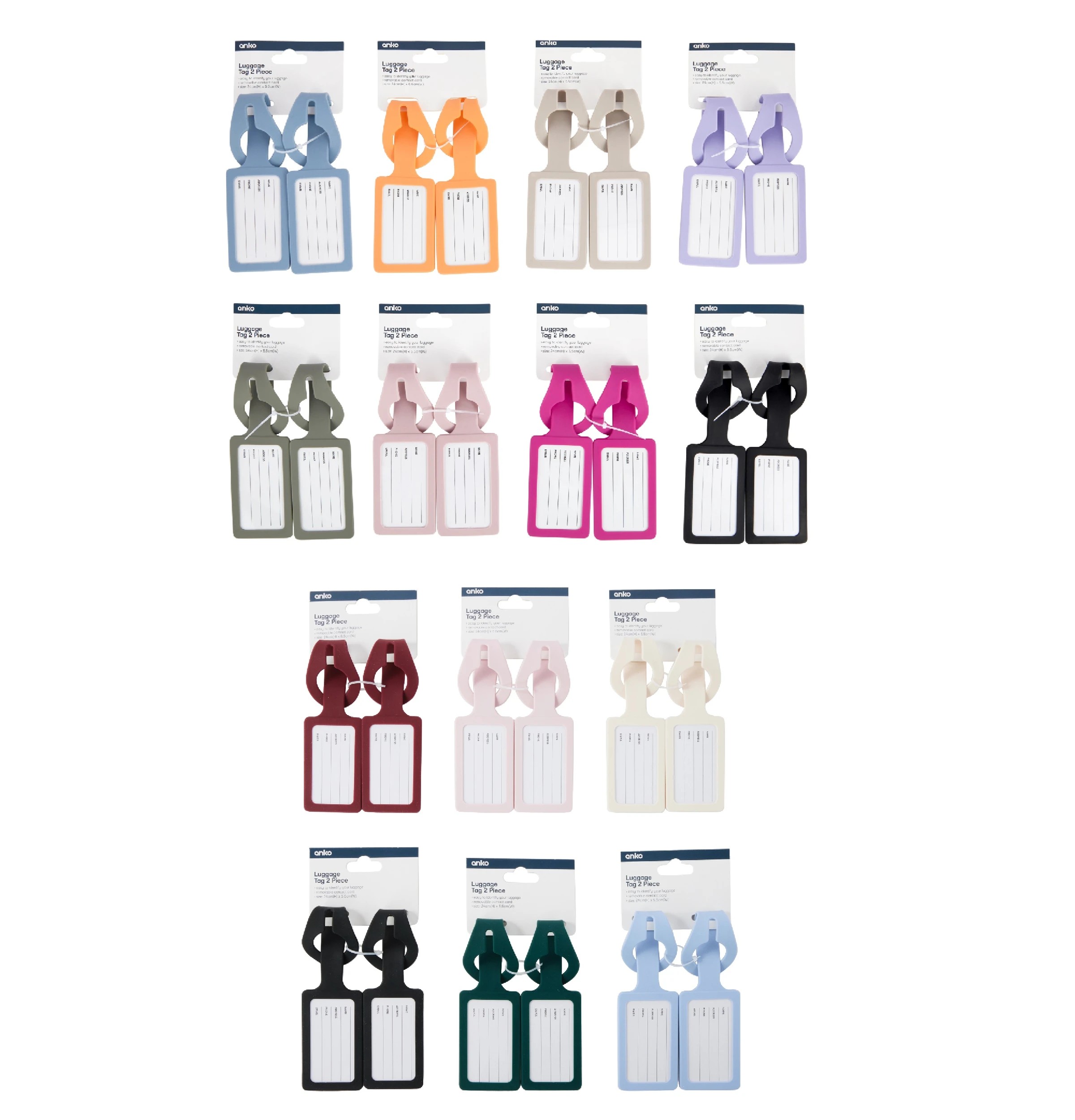 6 2 Piece Luggage Tags - Assorted, 6 of 6