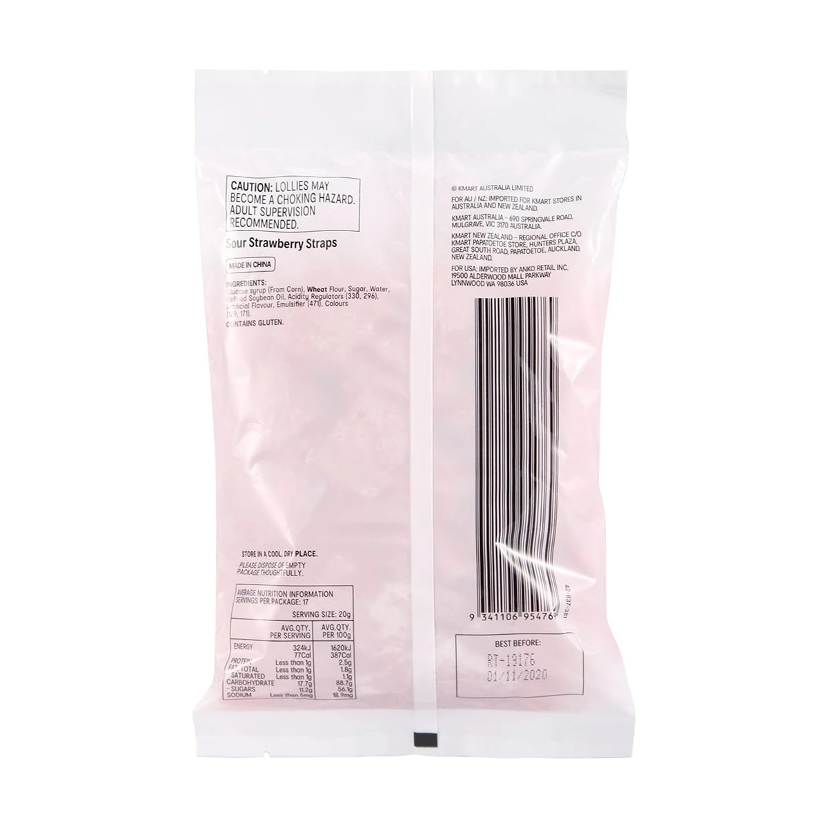 2 Sour Strawberry Straps 350g, 2 of 3