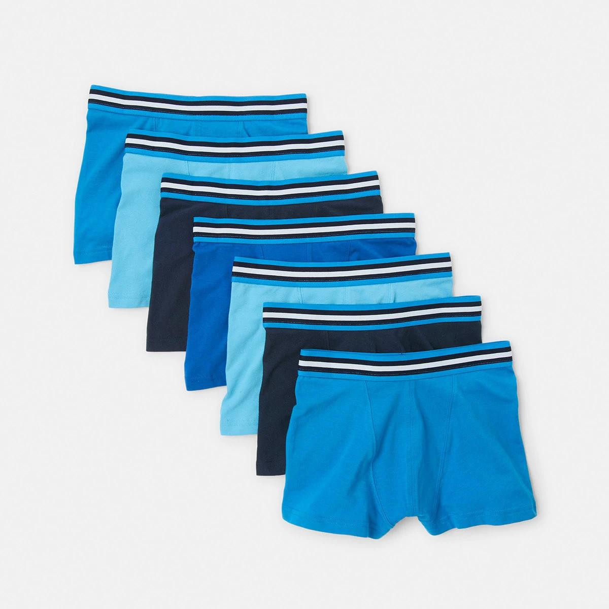 1 7 Pack Attached Elastic Trunks BLUES STRIPE, 1 of 10