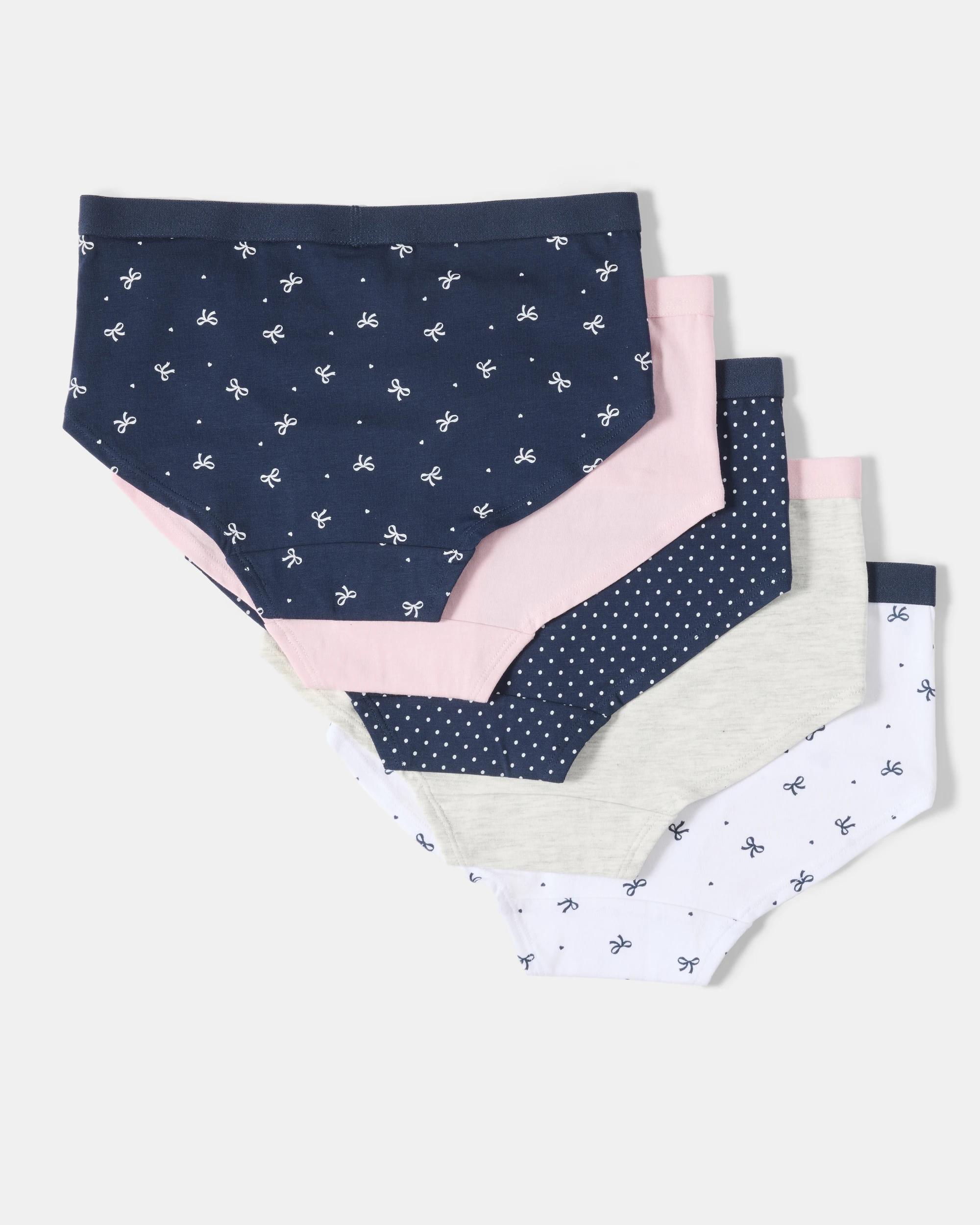 2 5 Pack Print Boyleg Shorties Wht Bows, 2 of 8