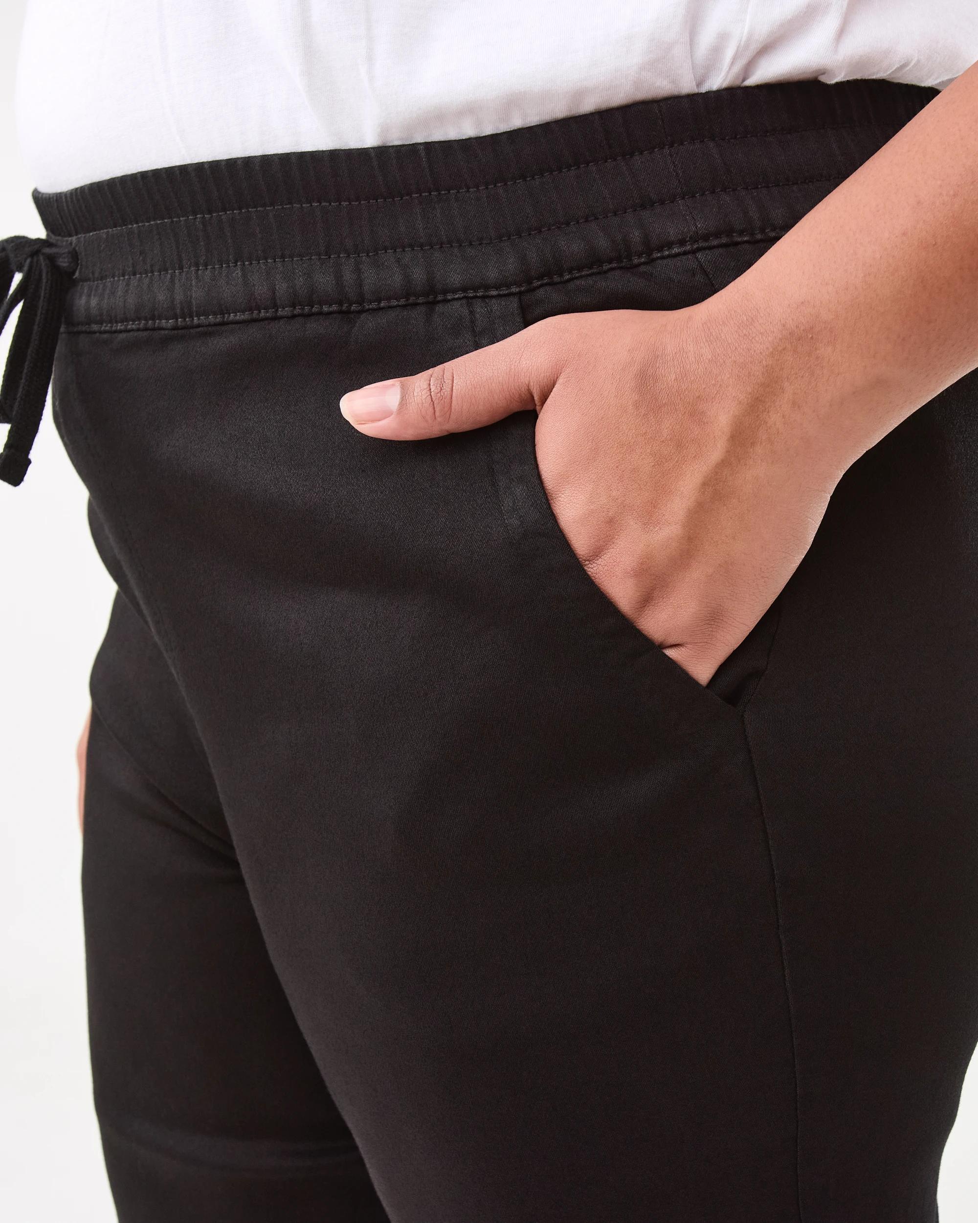 5 Curve Denim Joggers Black, 5 of 6