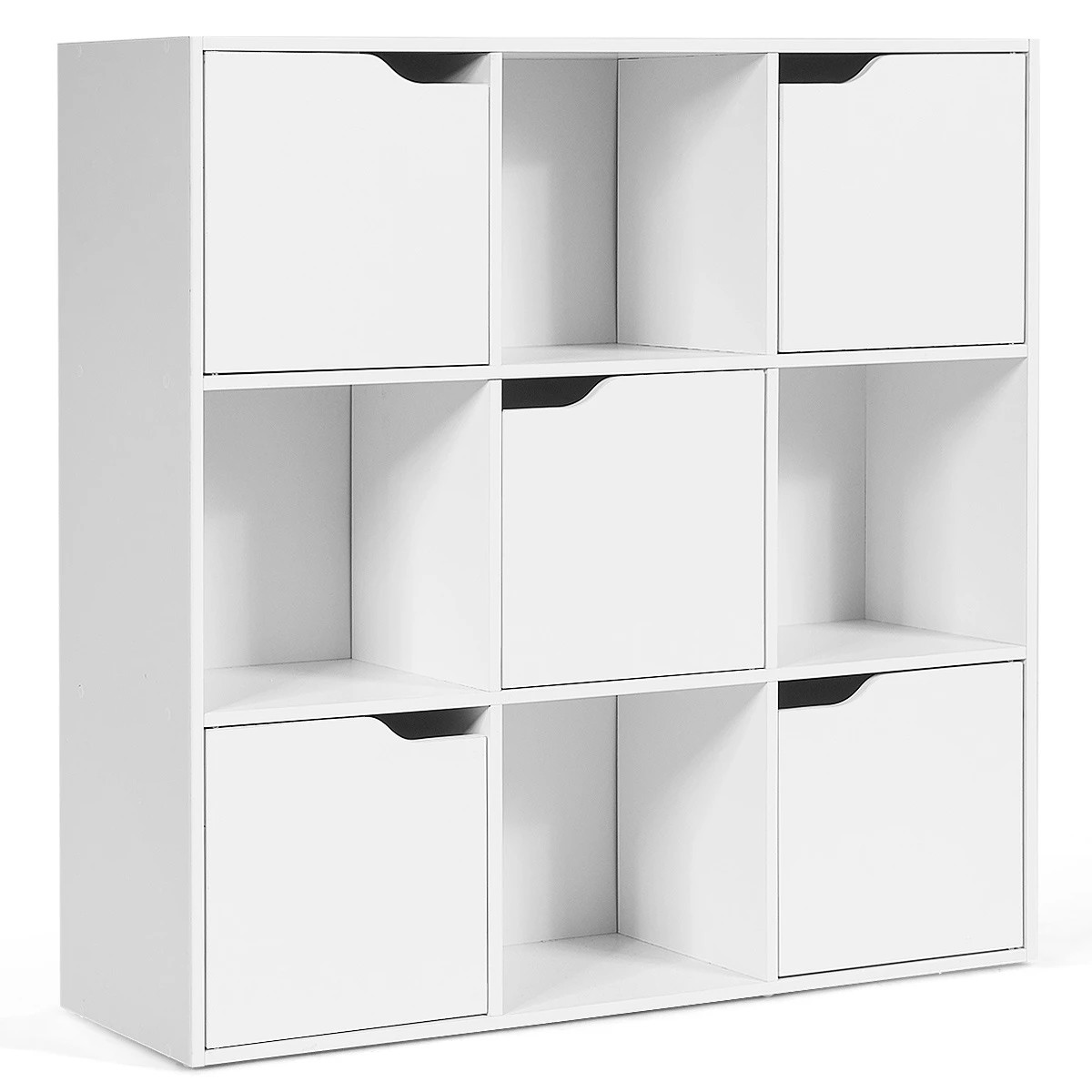 1 Costway 9-Cube Wooden Bookcase 3-Tier Storage Cabinet Organizer, 1 of 4