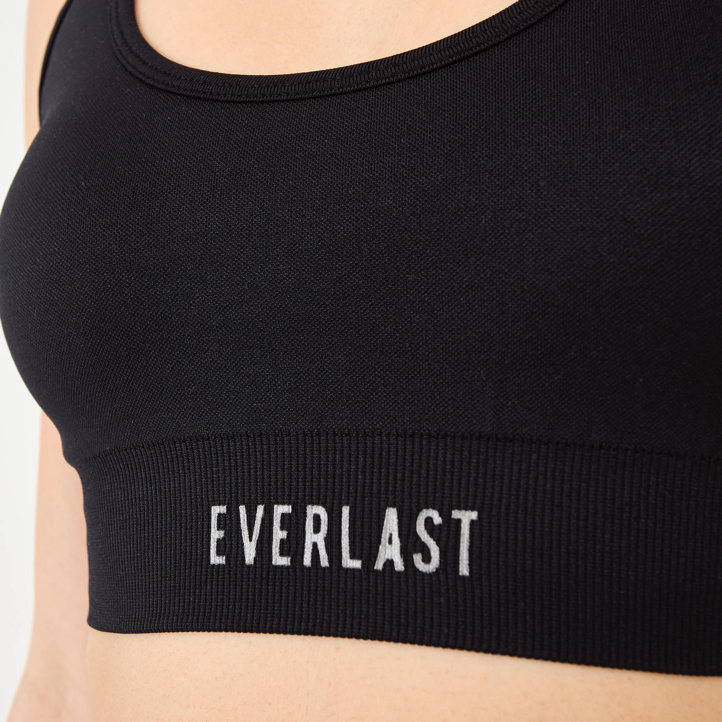 7 Everlast Womens Scoop Neck Seamfree Crop Top EVERLAST SIMPLE LOGO BLACK, 7 of 9