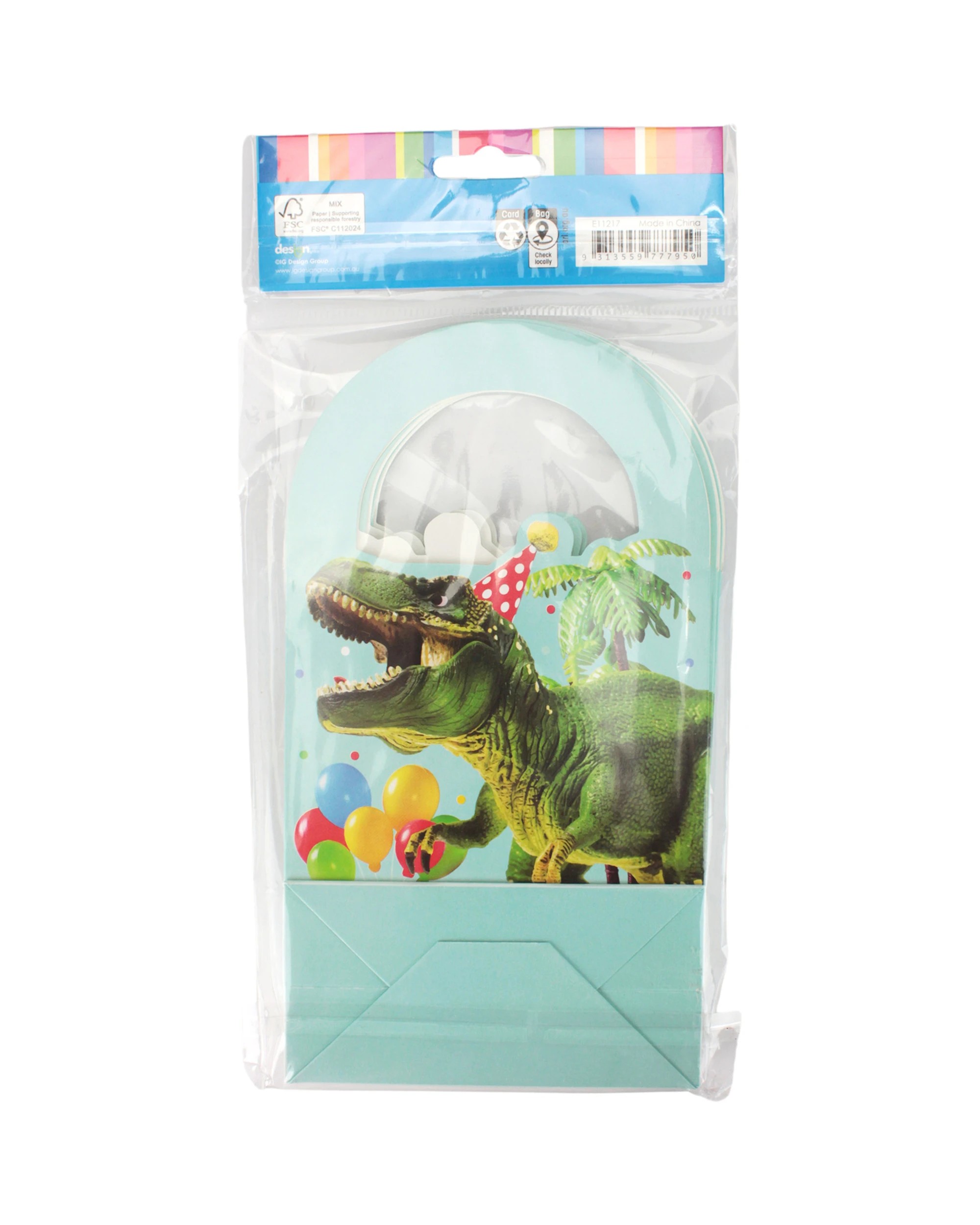 4 Artwrap Dinosaur Birthday Party Paper Treat Bags Pack of 4, 4 of 4