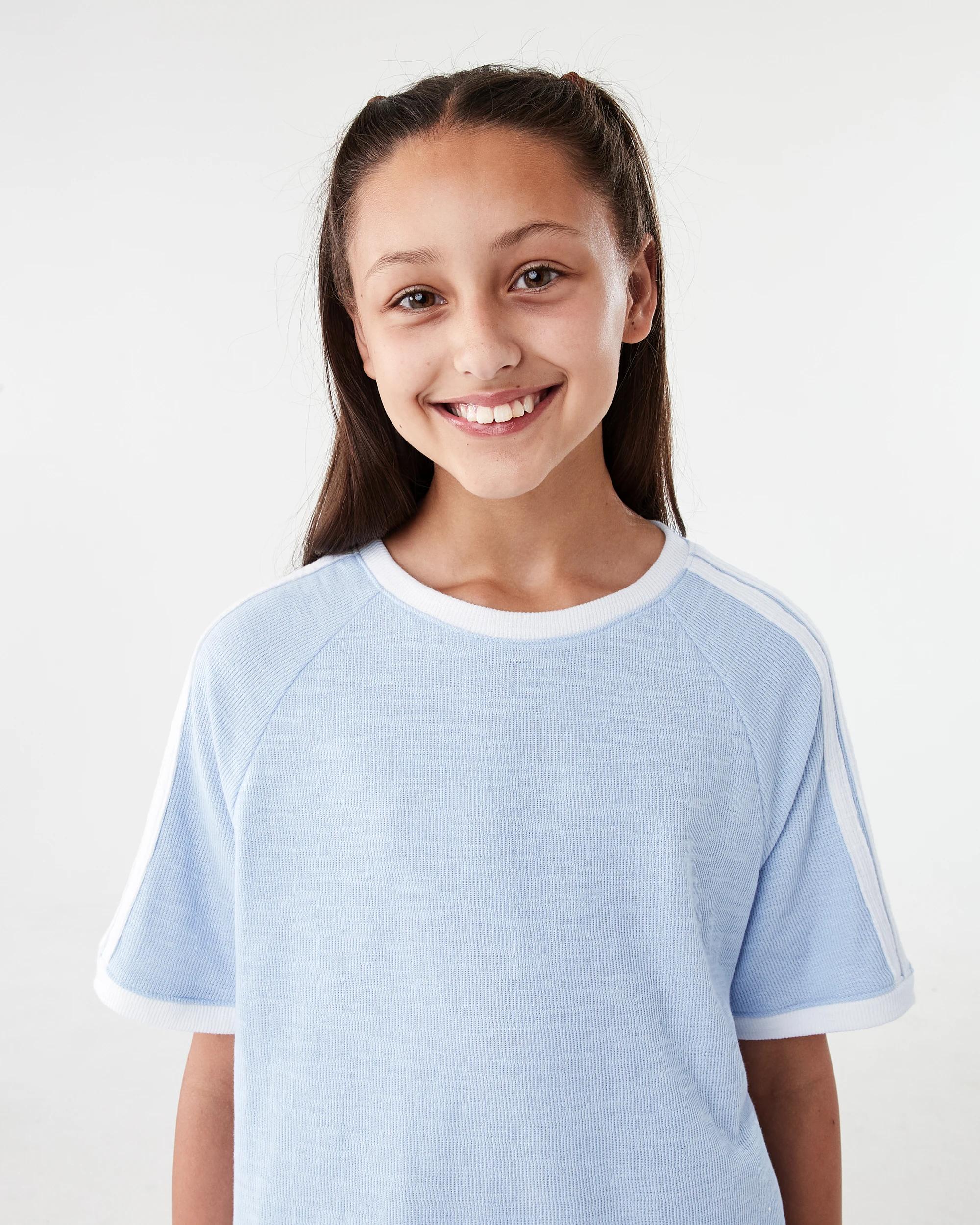 3 Textured Knit T-shirt Blu Badge, 3 of 8