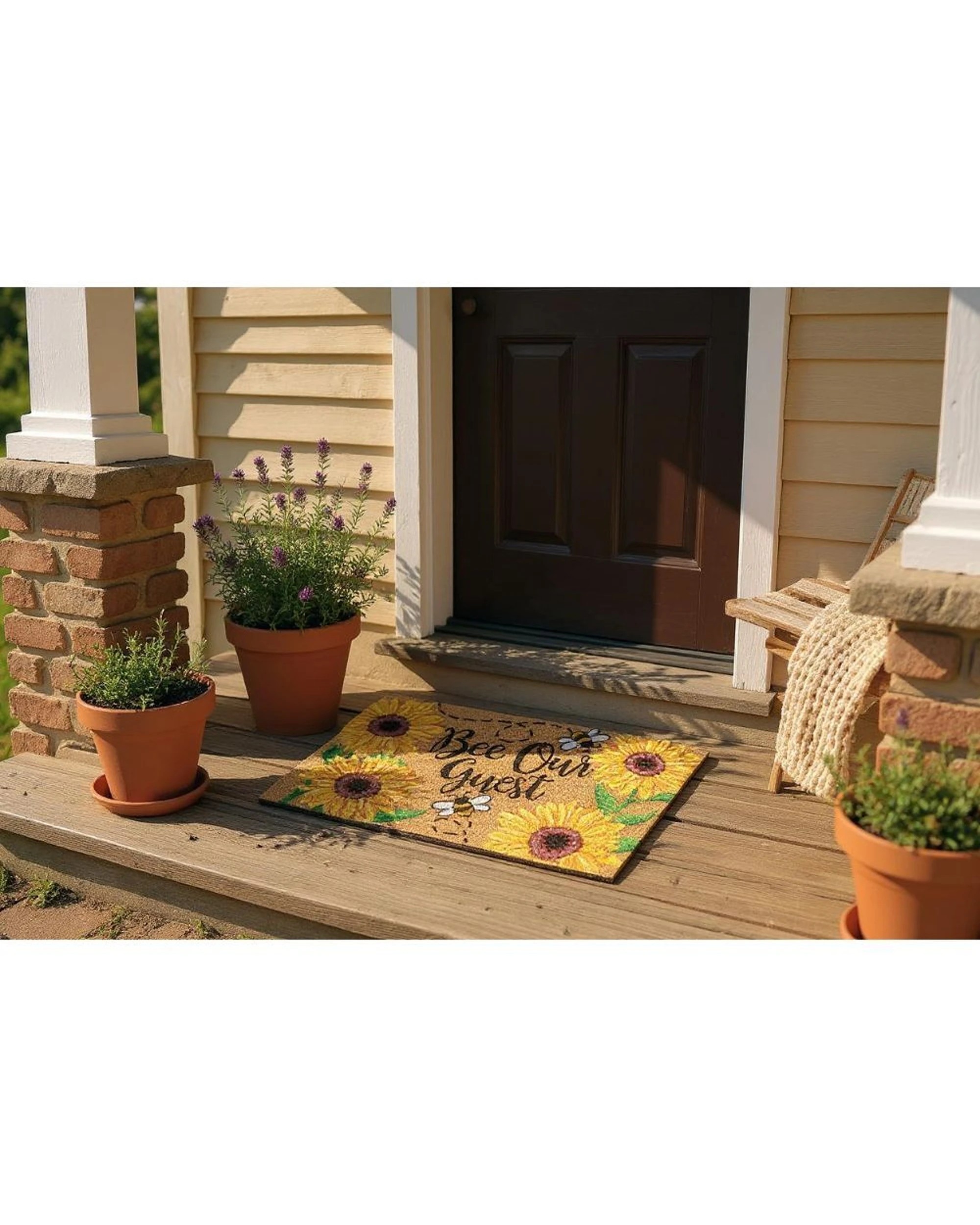 4 Solemate PVC Be Our Guest 45x75cm Outdoor Doormat PVC Backed Coconut Coir - Multi, 4 of 7