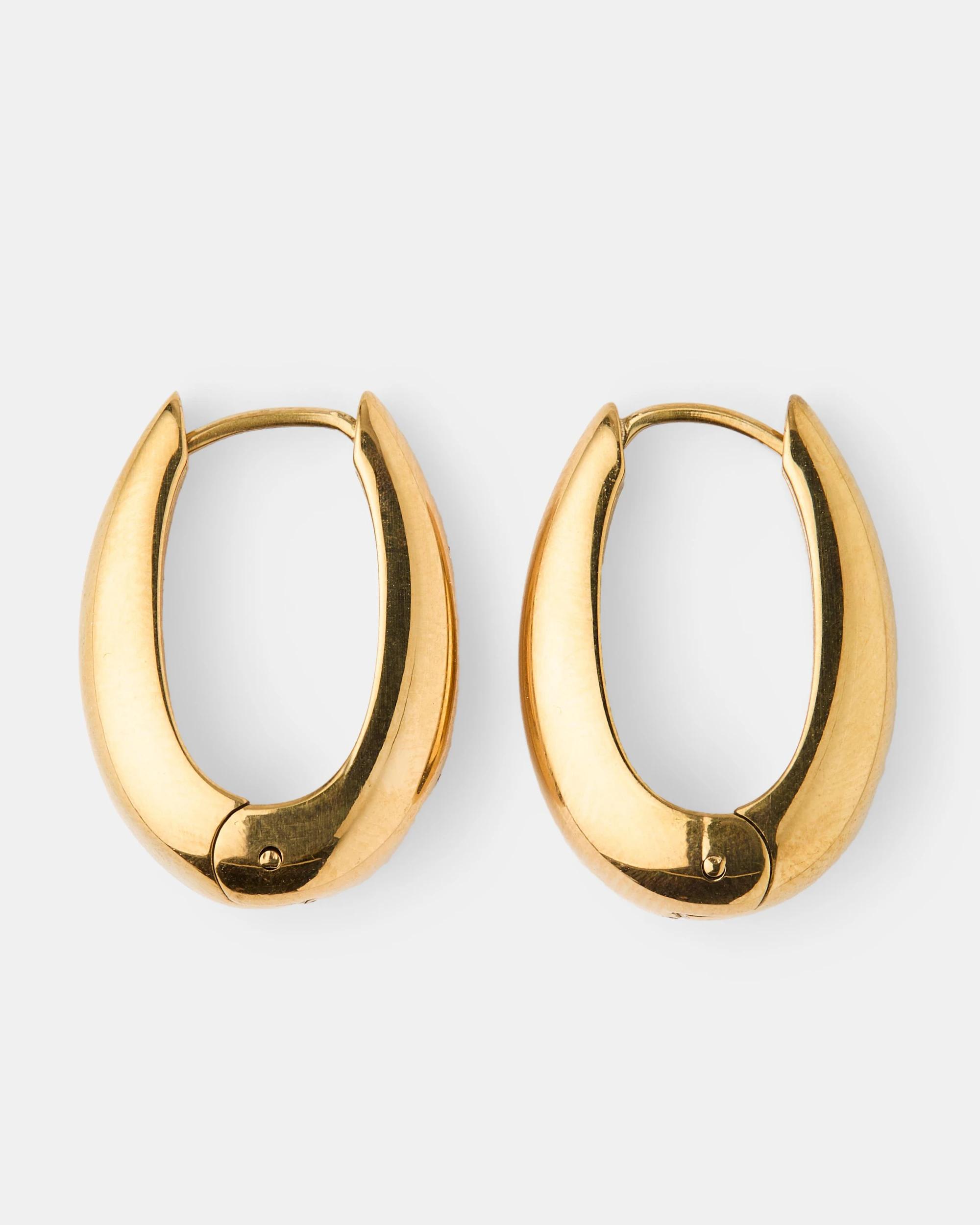 1 Waterproof Stainless Steel Teardrop Earrings - Gold Tone Gold, 1 of 5