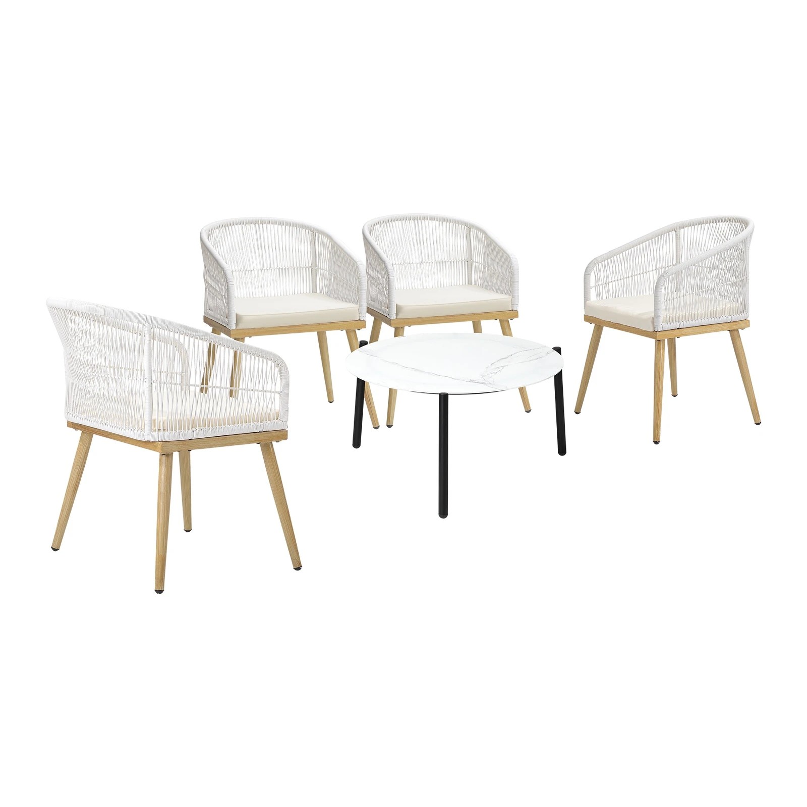 5 Livsip 5 Piece Outdoor Patio Setting Bistro Set Lounge Furniture Sets 70cm Table
 - Multi, 5 of 10