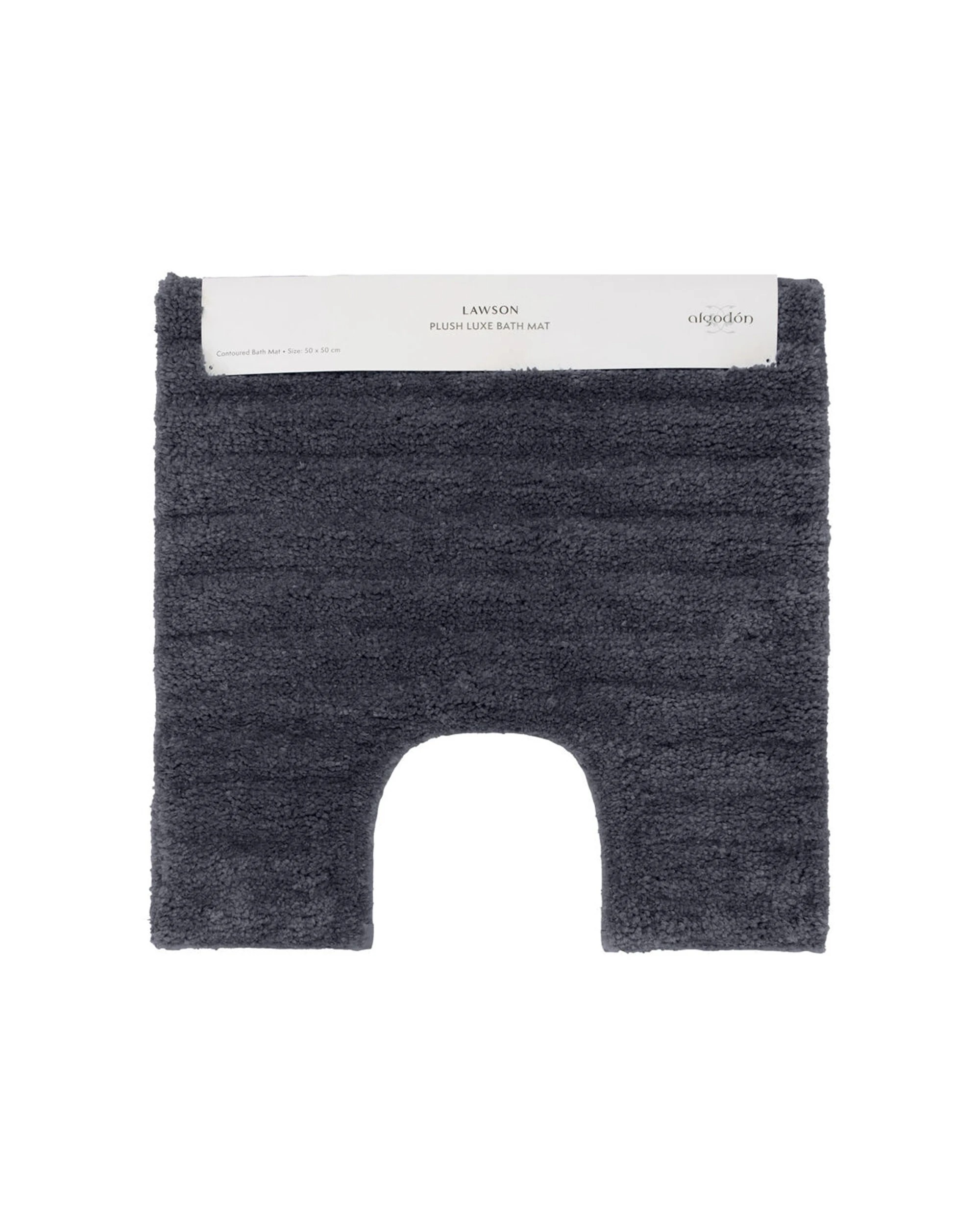 1 Algodon Lawson Plush Contoured Bath Mat Polyester 50x50cm - Charcoal, 1 of 1