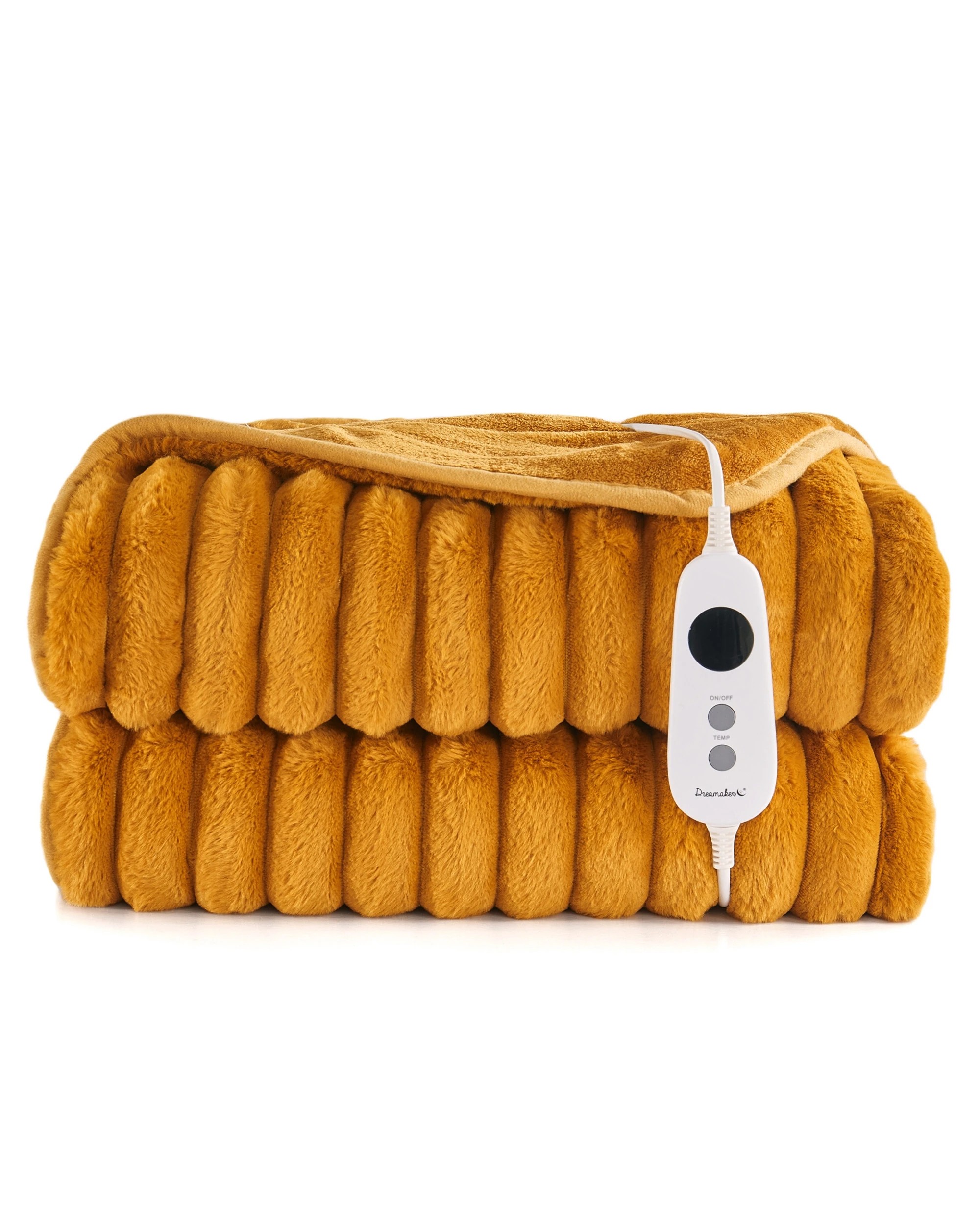 2 Dreamaker Cirra Chunky Embossed Fleece Heated Throw 180x200cm - Mustard Gold, 2 of 10