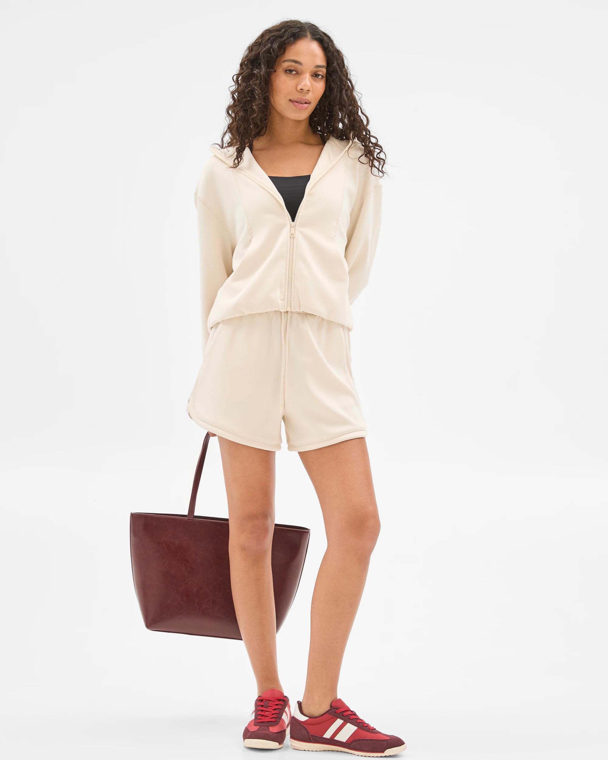 1 Target Active Movement Lounge Zip Through Jacket OATMILK, 1 of 5