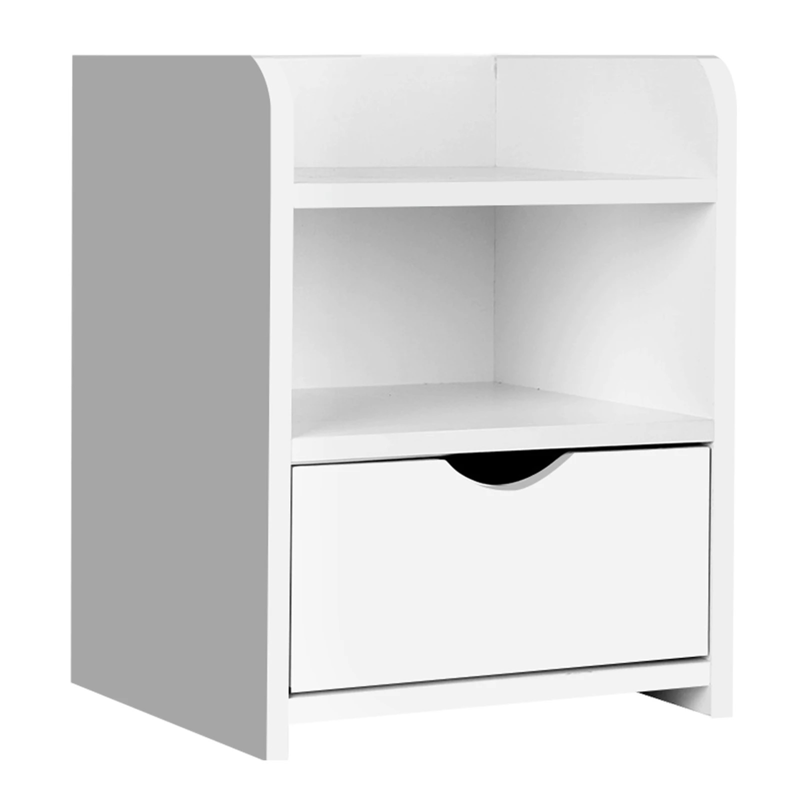 1 Alfordson Bedside Table Nightstand Storage Cabinet Side End Drawers - White, 1 of 10