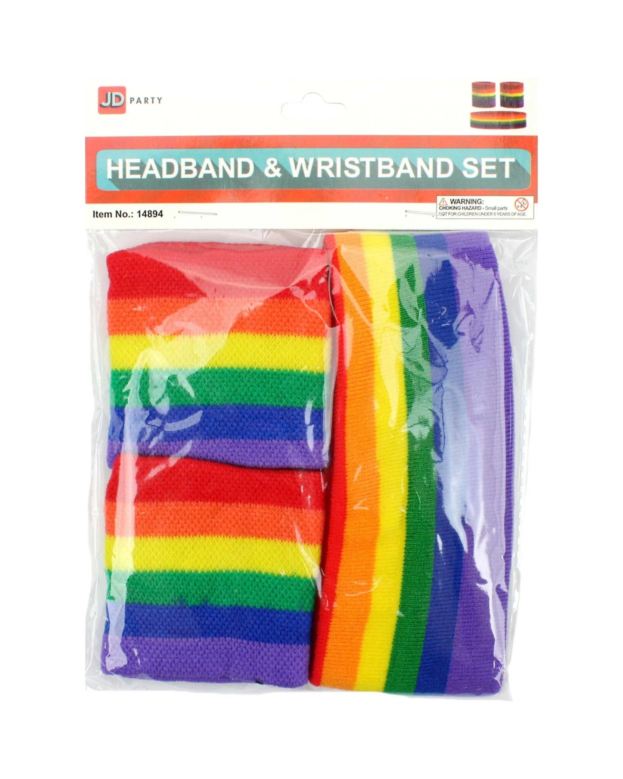 1 Partyrama Rainbow Headband and Wristband Set - Multi, 1 of 1
