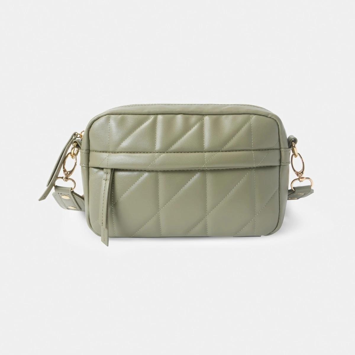 1 Quilted Crossbody Bag SOFT OLIVE, 1 of 5