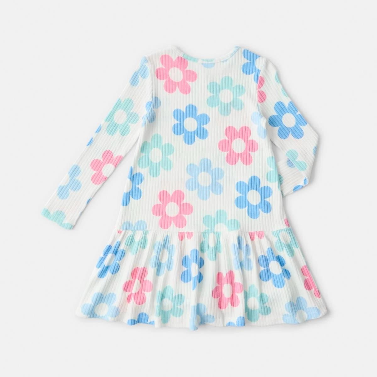 7 Long Sleeve Brushed Rib Dress Flower, 7 of 7