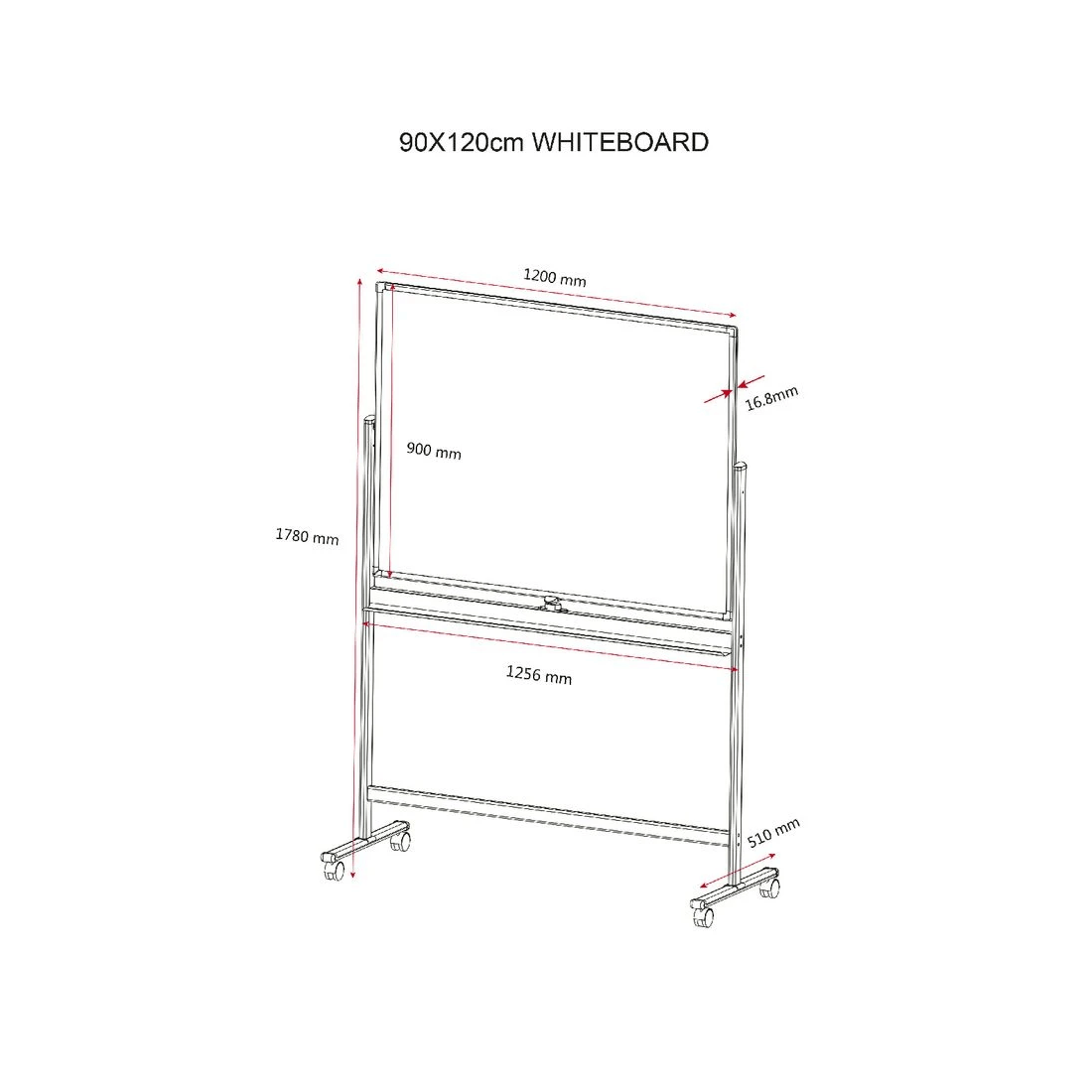 3 J.Burrows Mobile Whiteboard 1200 x 900mm, 3 of 3