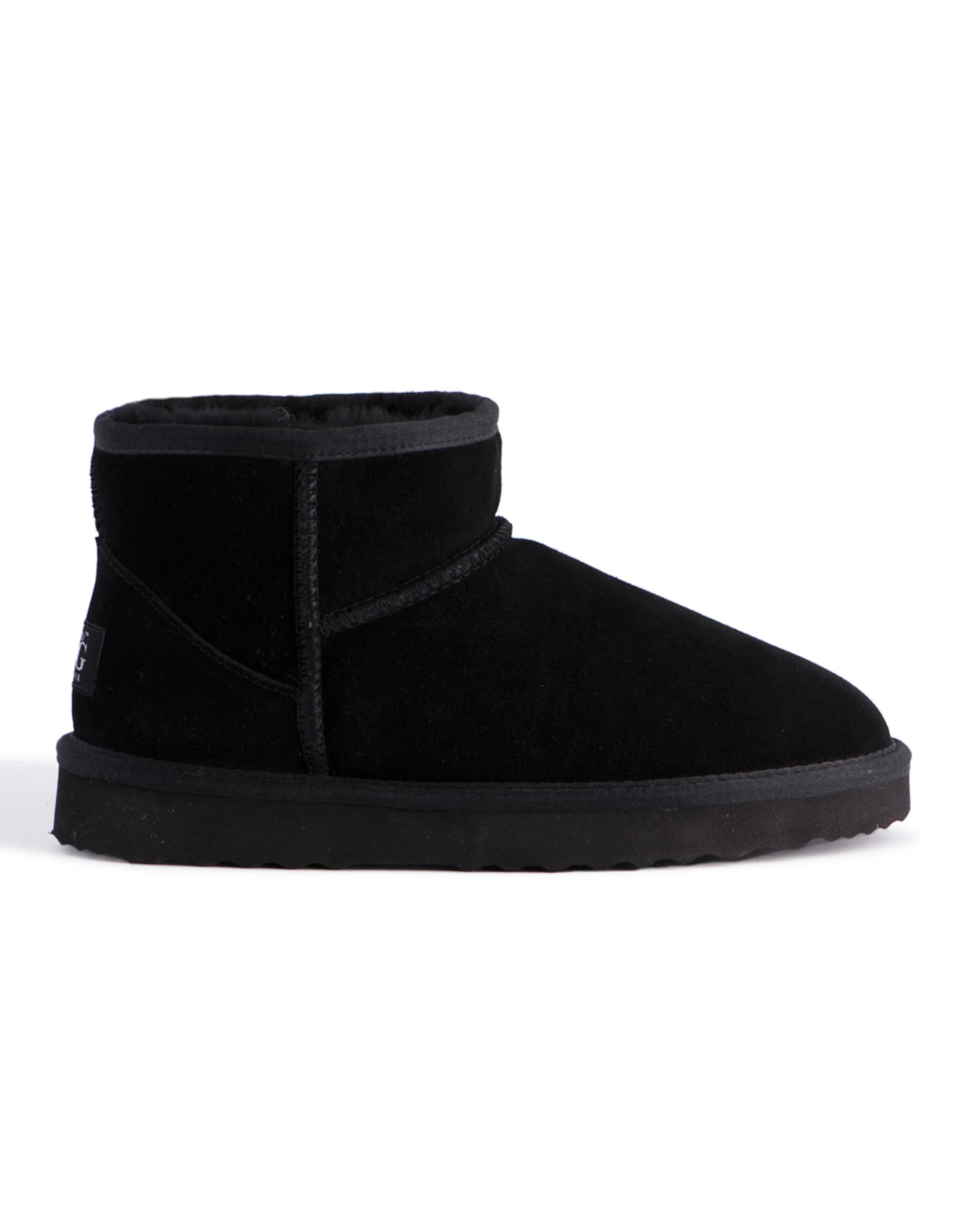 2 AUS WOOLI UGG Short Sheepskin Ankle Boots BLACK, 2 of 7