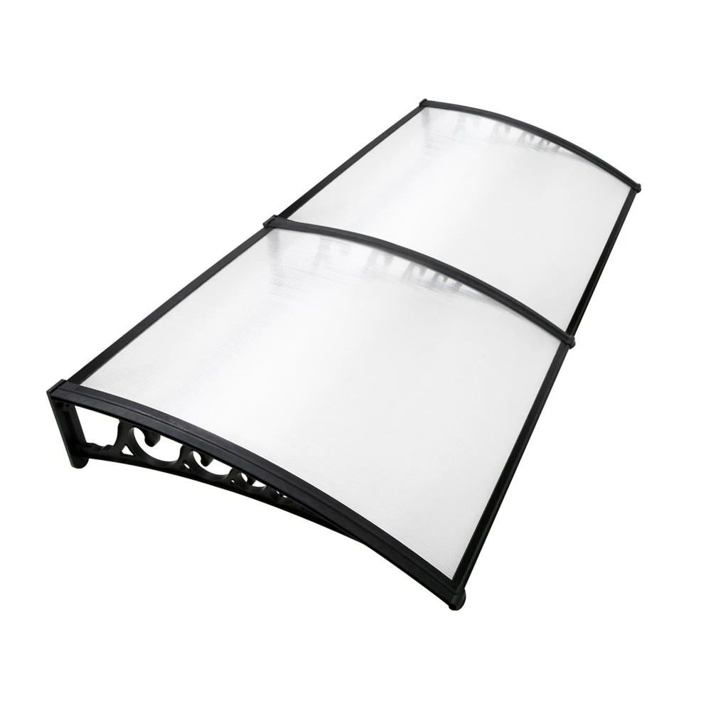 1 Instahut Window Awning Door Canopy 1mx2m Transparent - Clear, 1 of 8