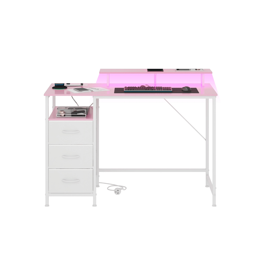 6 Advwin 120cm Computer Desk Reversible Gaming Desk Computer Table Gaming Table Study Desk for Home Office Workstation, 6 of 10