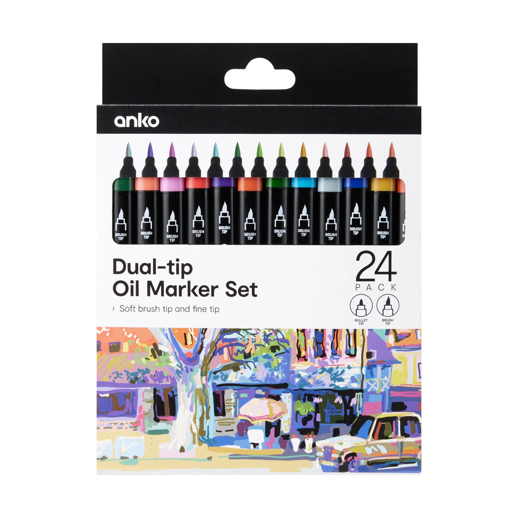 1 24 Pack Dual-Tip Oil Marker Set, 1 of 5