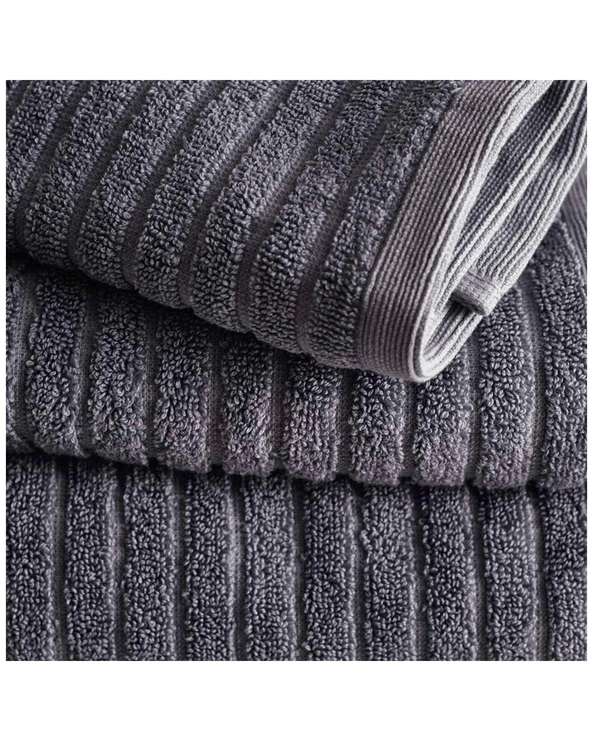 2 Canningvale 6pc Cotton Bamboo Quick Drying Rib Towel Set Porcini
 - Grey, 2 of 4