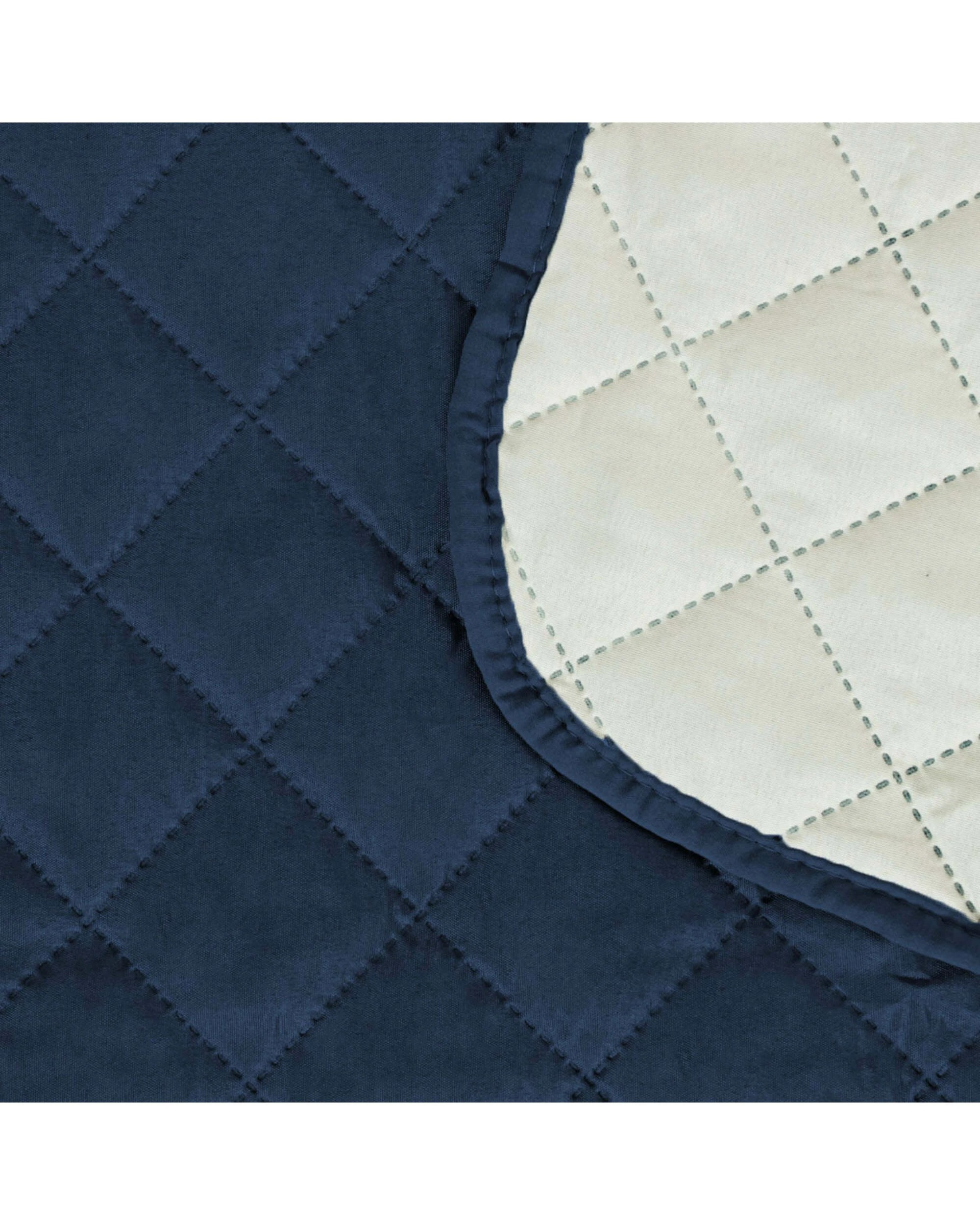 2 Smarcute 3 Seater Quilted Armless Futon Sofa Bed Cover Couch Cushion Cover - Blue, 2 of 5