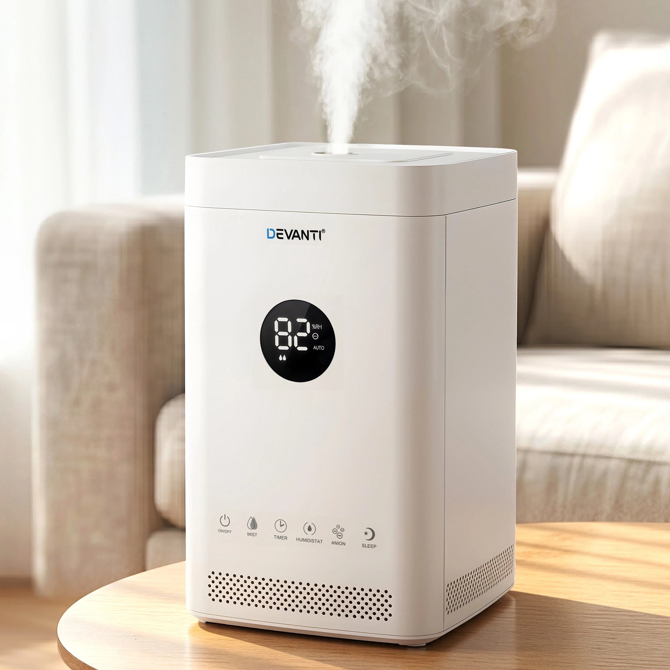 8 Devanti 5L Ultrasonic Humidifier and Air Purifier - White, 8 of 8