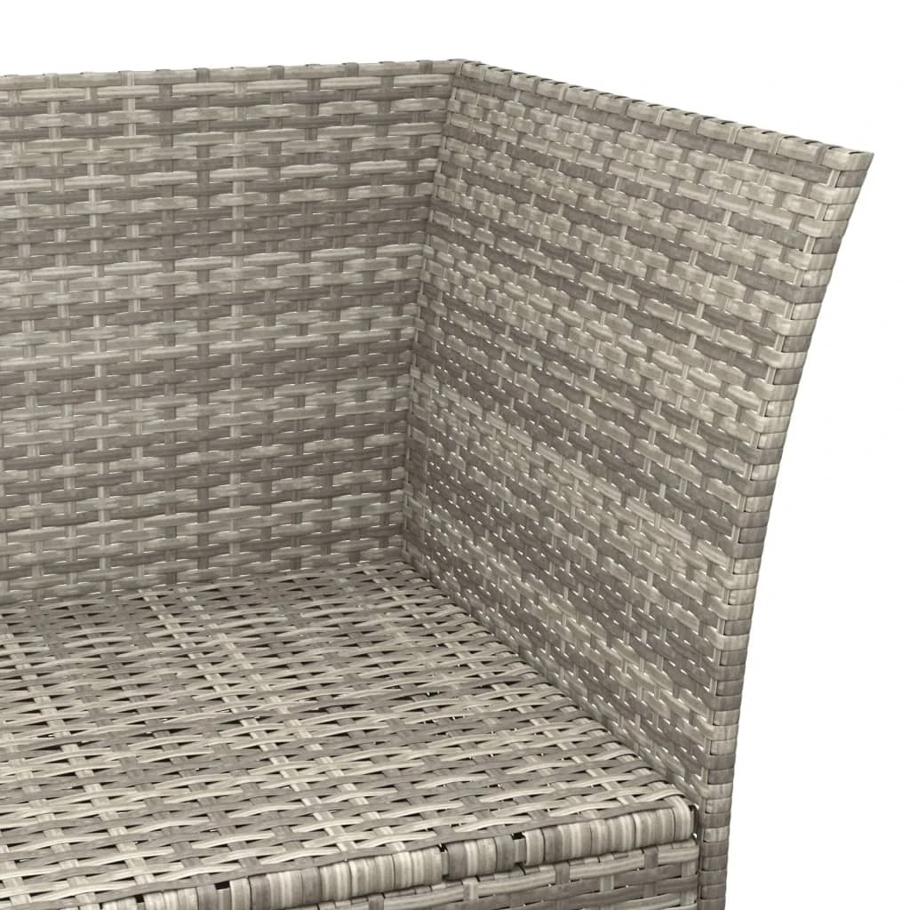 7 vidaXL 4 Piece Garden Lounge Set With Cushions Poly Rattan - Grey, 7 of 8
