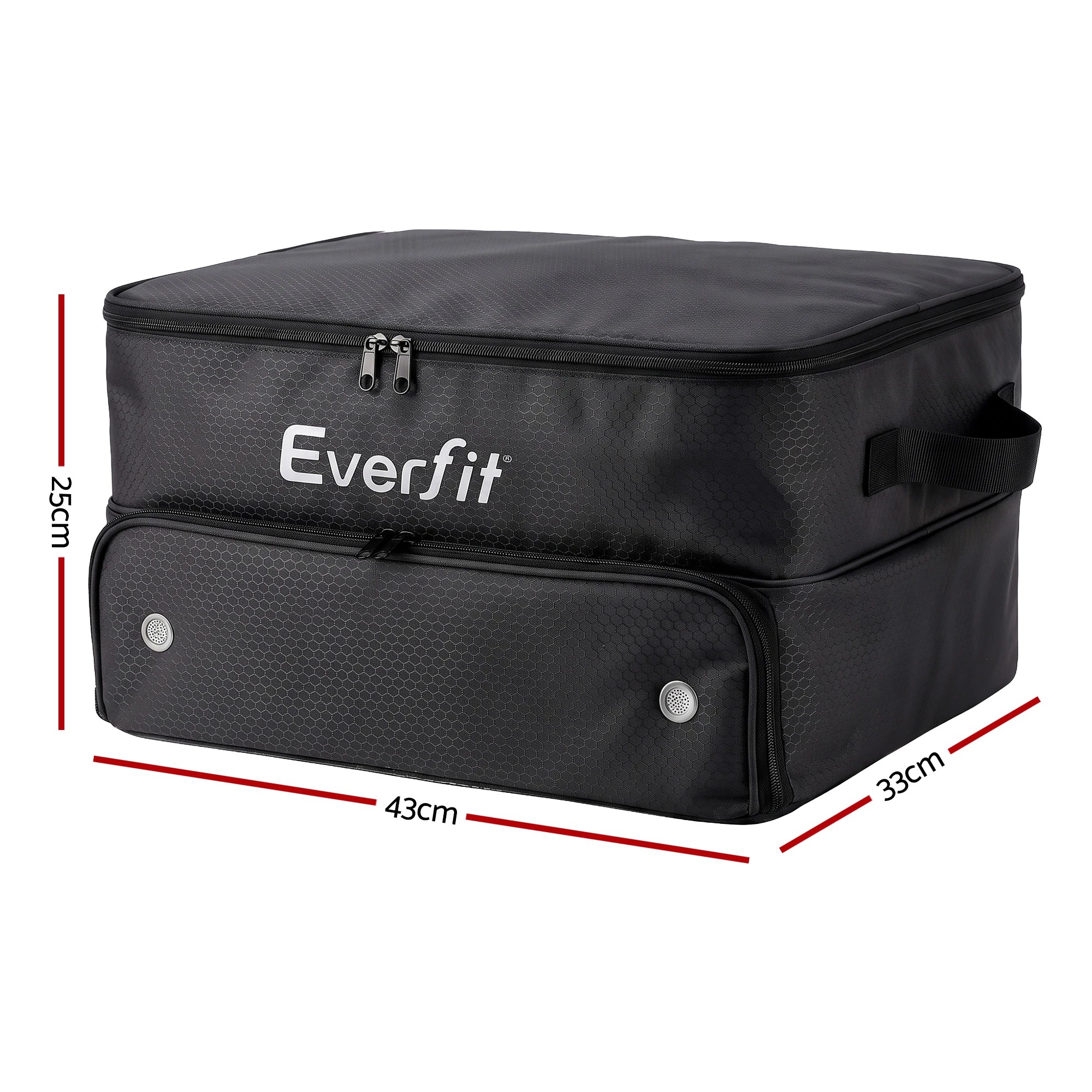 2 Everfit Golf Trunk Organizer for Car, 2-Tier Golf Storage Bag with Ventilated Shoe Compartment - Black, 2 of 8