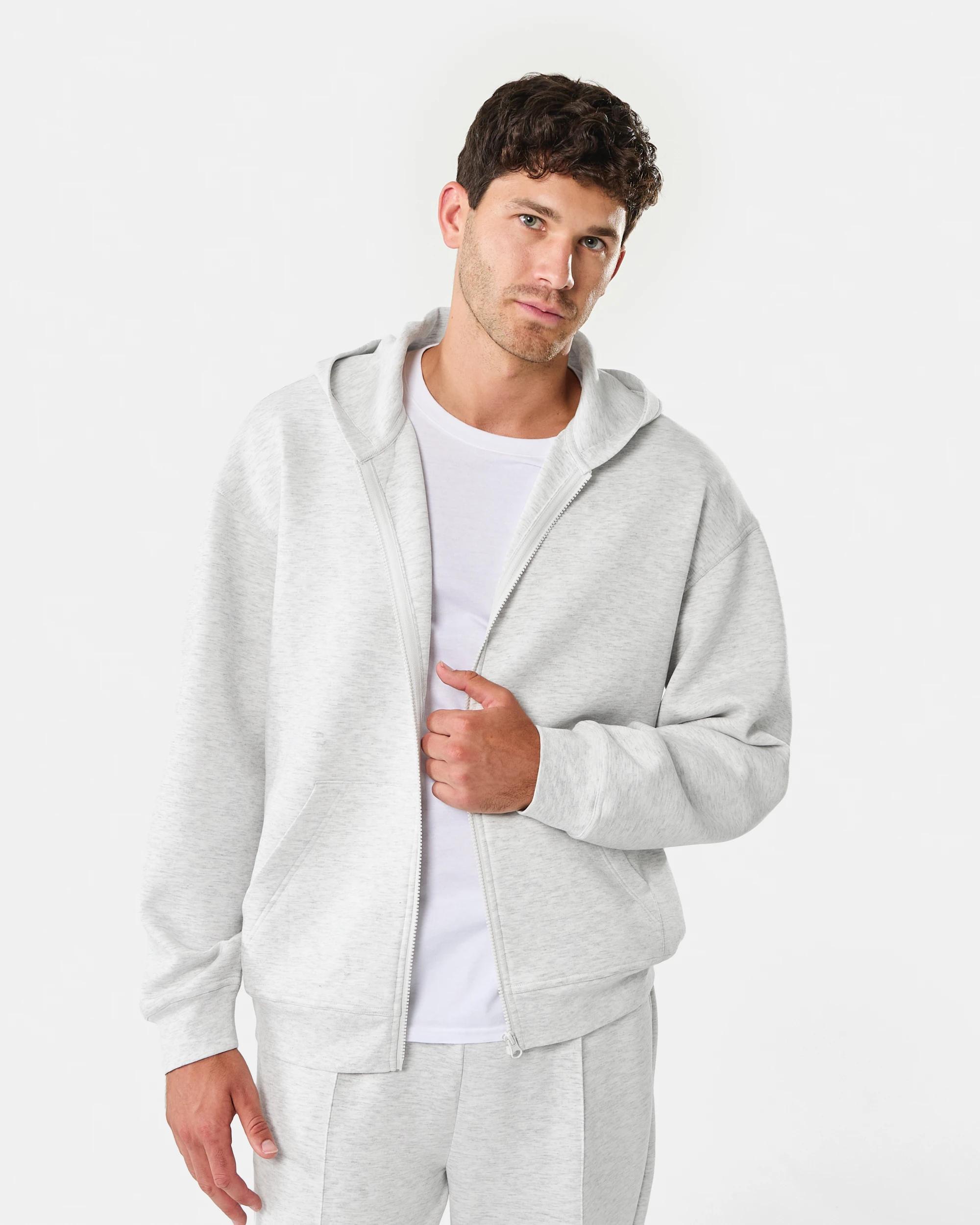 1 Oversized Scuba Zip Through Sweatshirt Ice Marle, 1 of 8