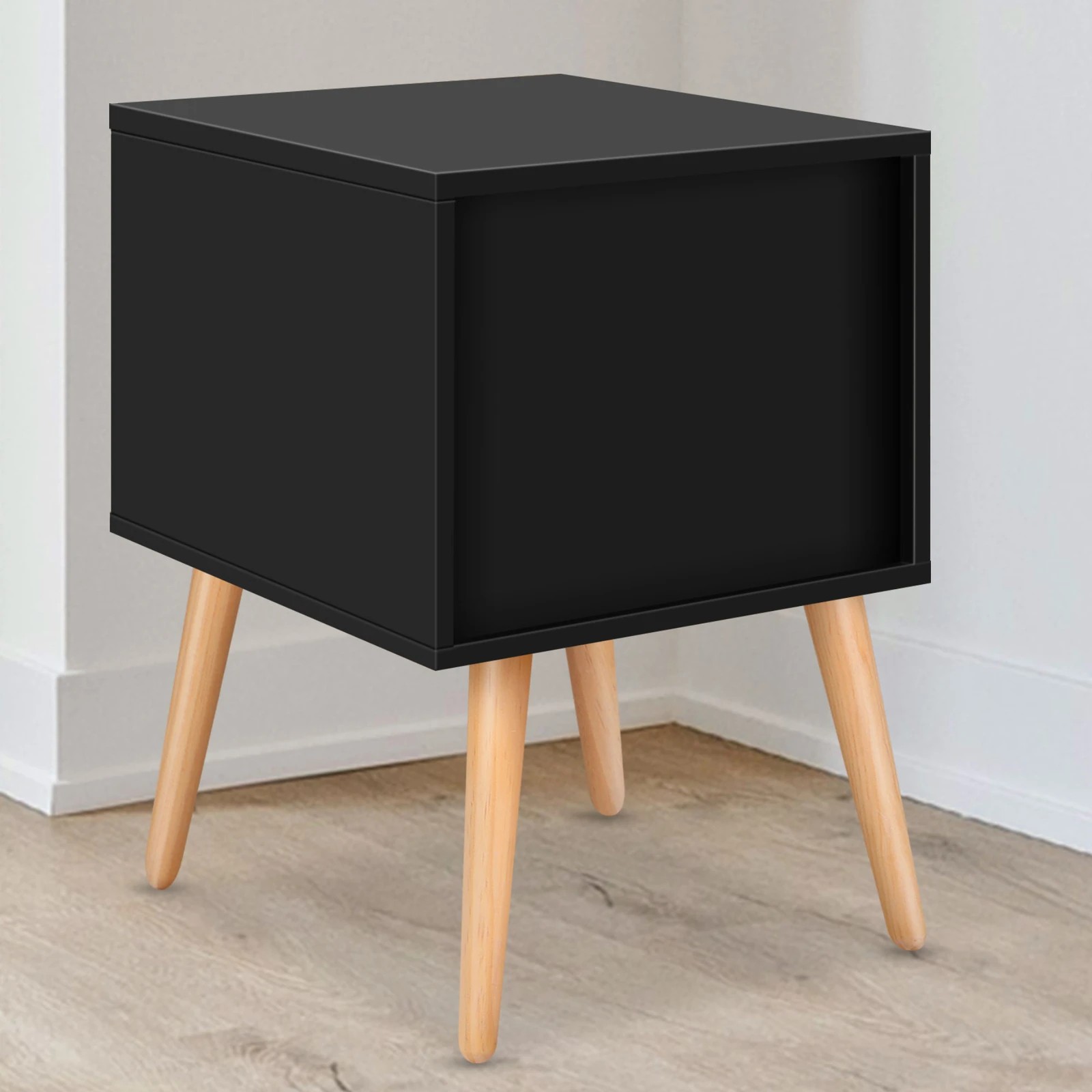 7 Alfordson 2x Bedside Table Nightstand Side Storage Cabinet Scandinavian - Black, 7 of 10