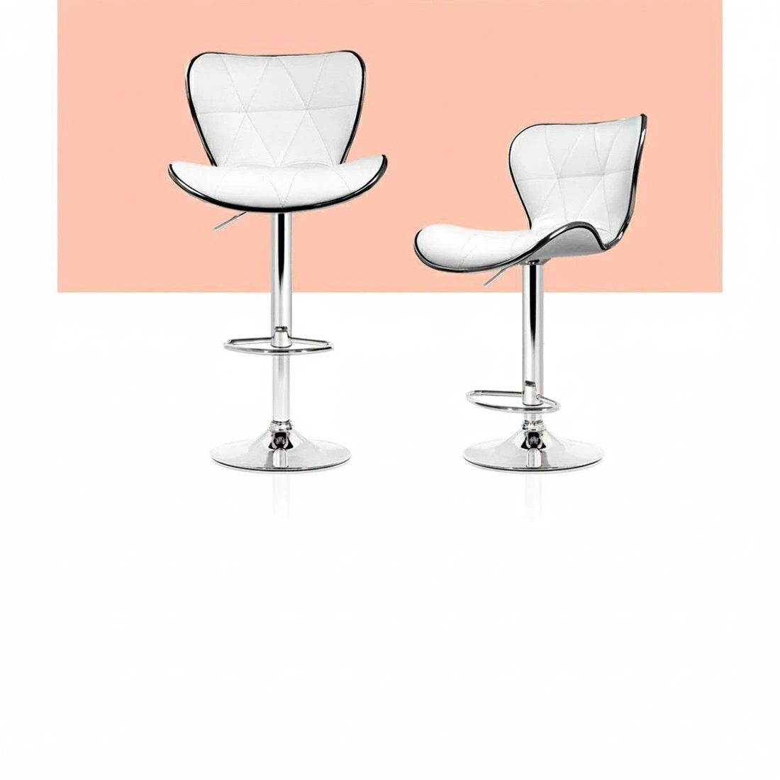 3 Artiss 4x Bar Stools Gas Lift Leather Seat - White, 3 of 6