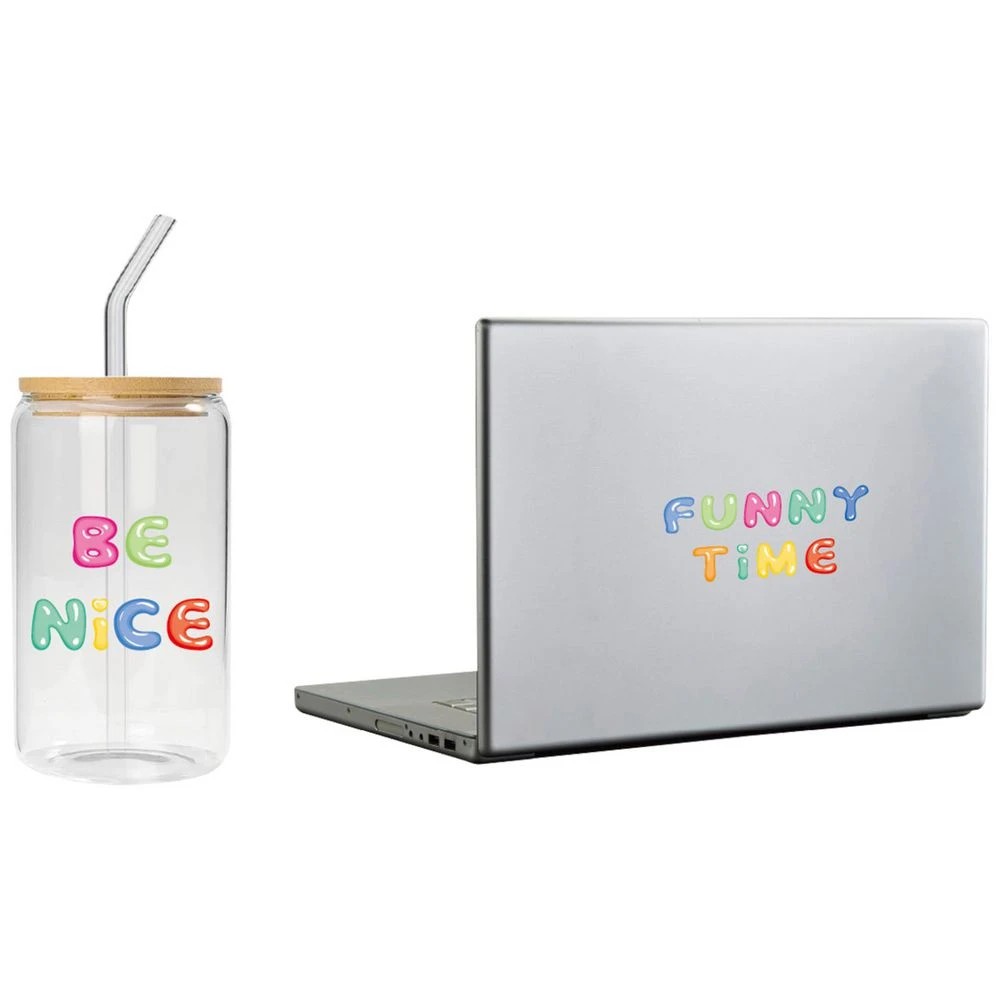 4 Otto Cold Transfer Sticker Bubble Letters, 4 of 5