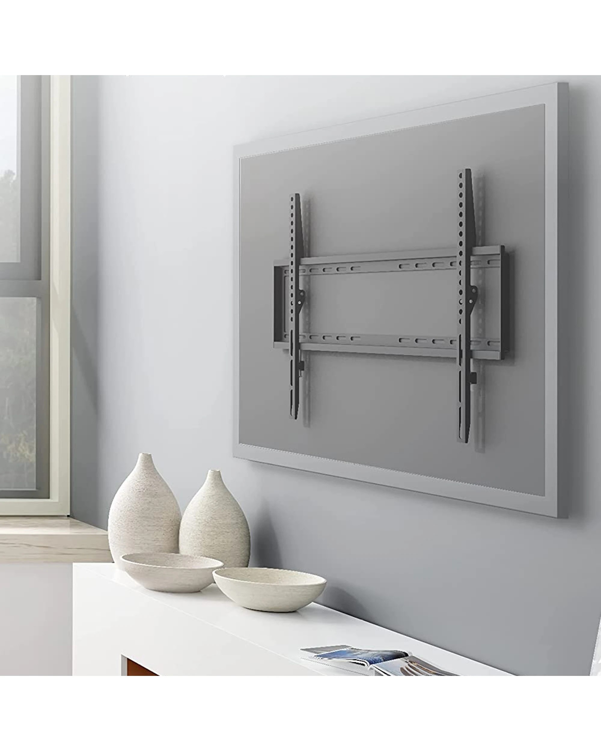 2 Goobay Fixed Television TV Wall Mount VESA 600x400mm 37-70 Inch 35kg Load Capacity - Black, 2 of 2