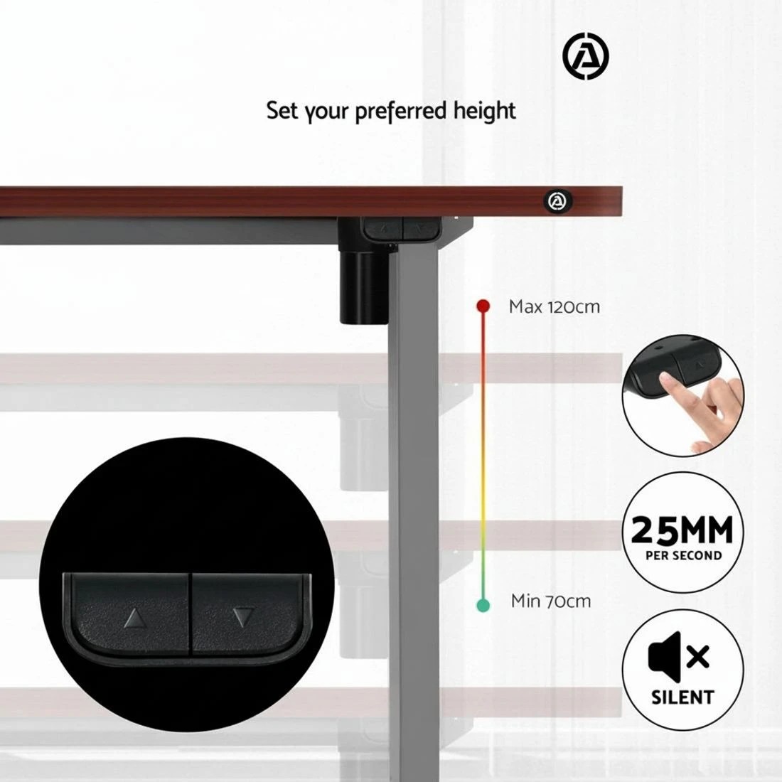 5 Artiss Motorised Standing Desk with Electric Height Adjustment and Ergonomic Chair Stand Design for Home Office, 5 of 6