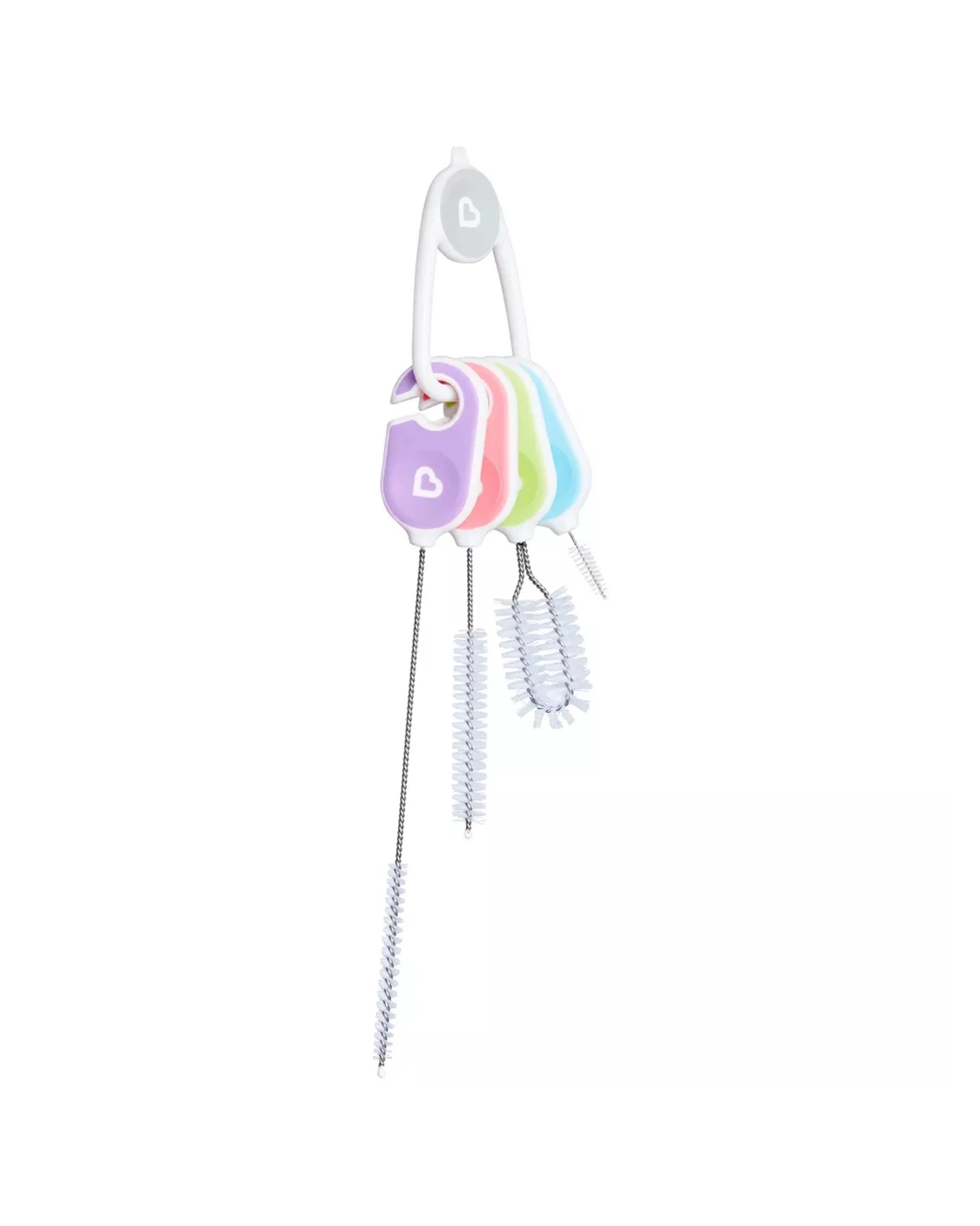 1 Munchkin Details Baby Bottle Cleaning Brush Set 4pc With Storage Ring And Pick - Multi, 1 of 6