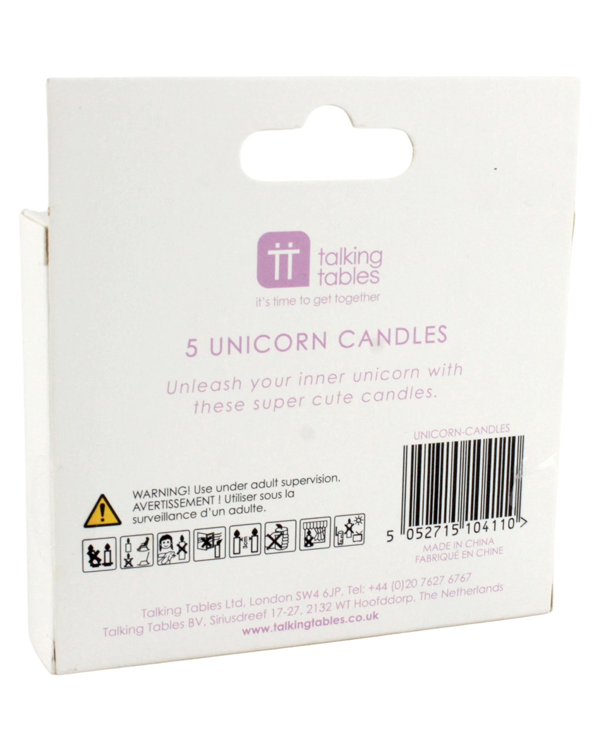 6 Talking Tables We Heart Unicorn Cake Candles Set of 5 - Multi, 6 of 6
