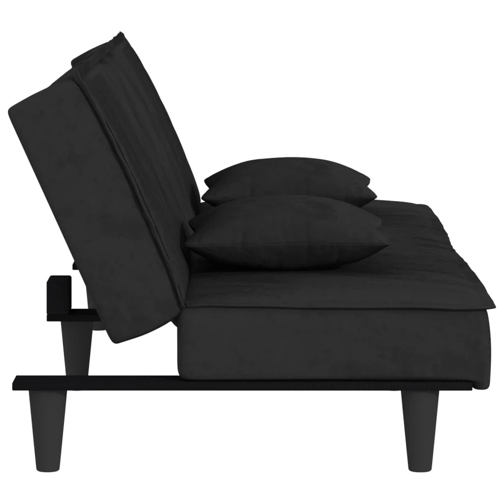 5 Vidaxl Sofa Bed Velvet - Black, 5 of 10