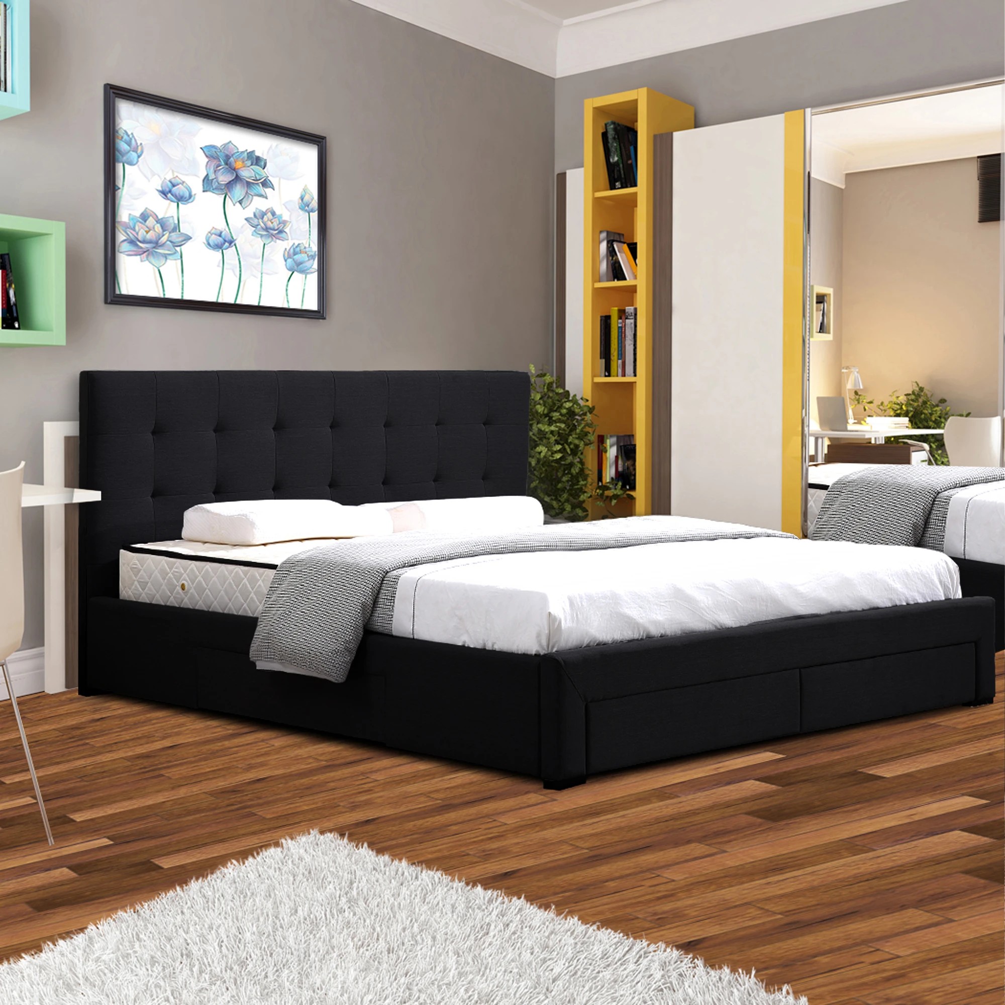 8 Levede Queen Dark Grey Storage Bed Frame, 8 of 8