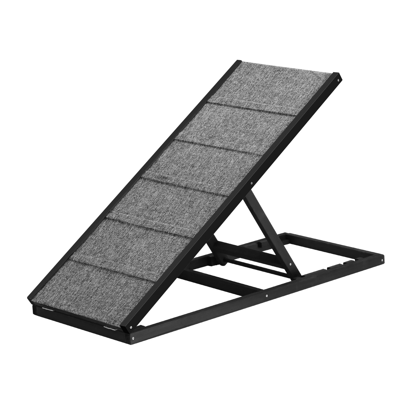 1 Alopet Dog Pet Ramp Adjustable Height Dogs Stairs Bed Sofa Car Foldable 100cm - Black, 1 of 5