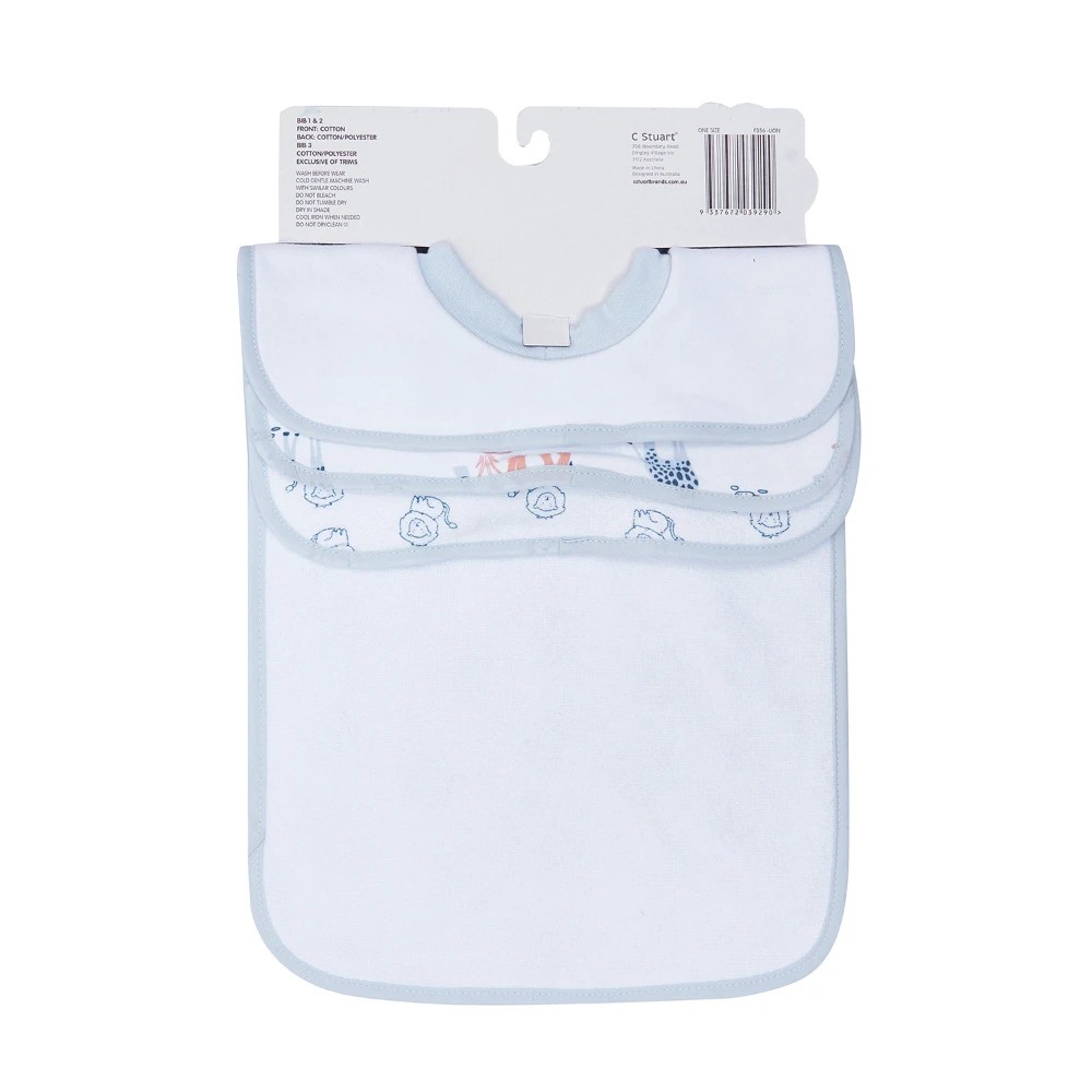2 Big Softies 3 Pack Popover Bibs, Lion, 2 of 5