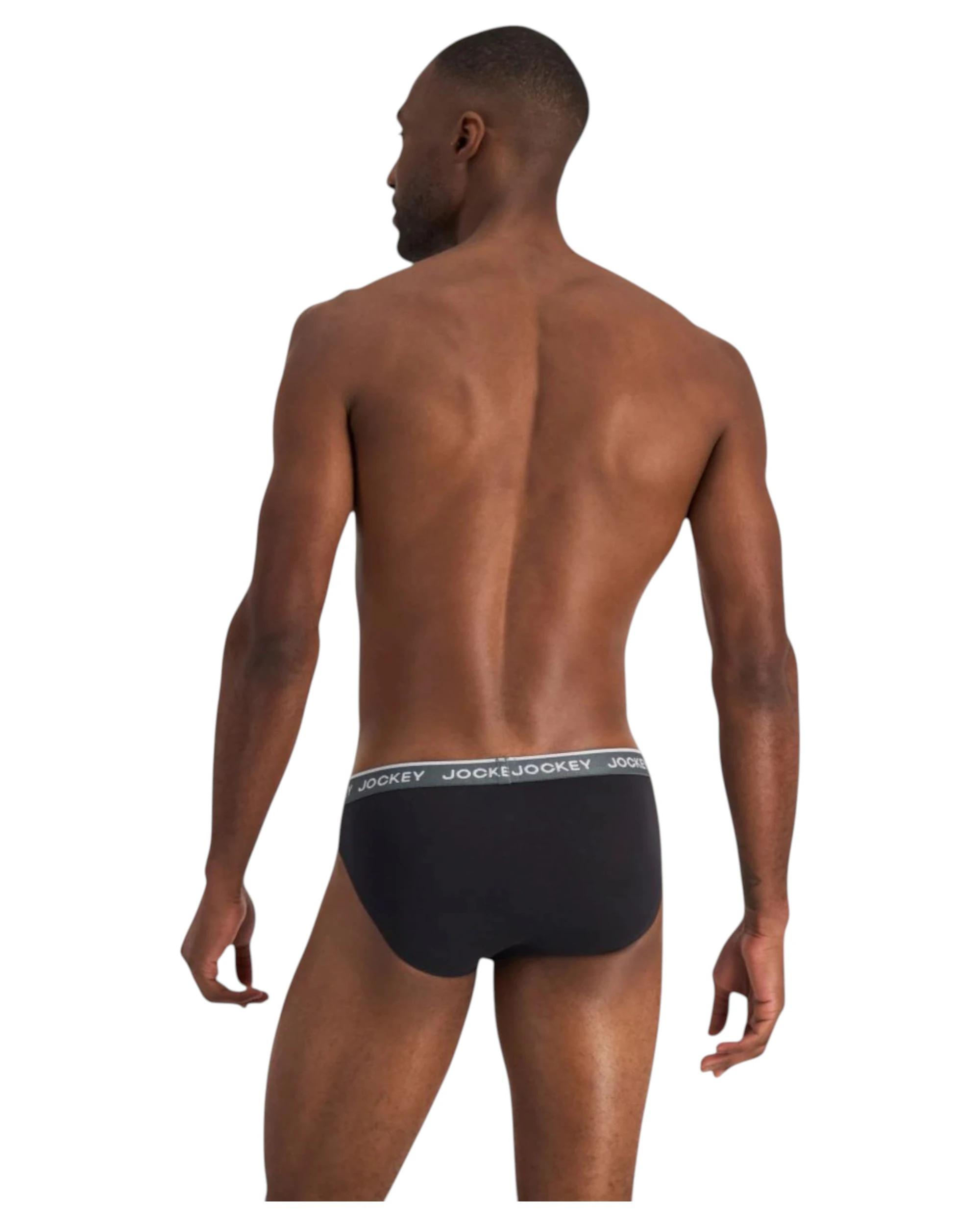 10 Jockey 4 Pack Elastic Cotton Brief Underwear Black Multi Undies BLACK, 10 of 10