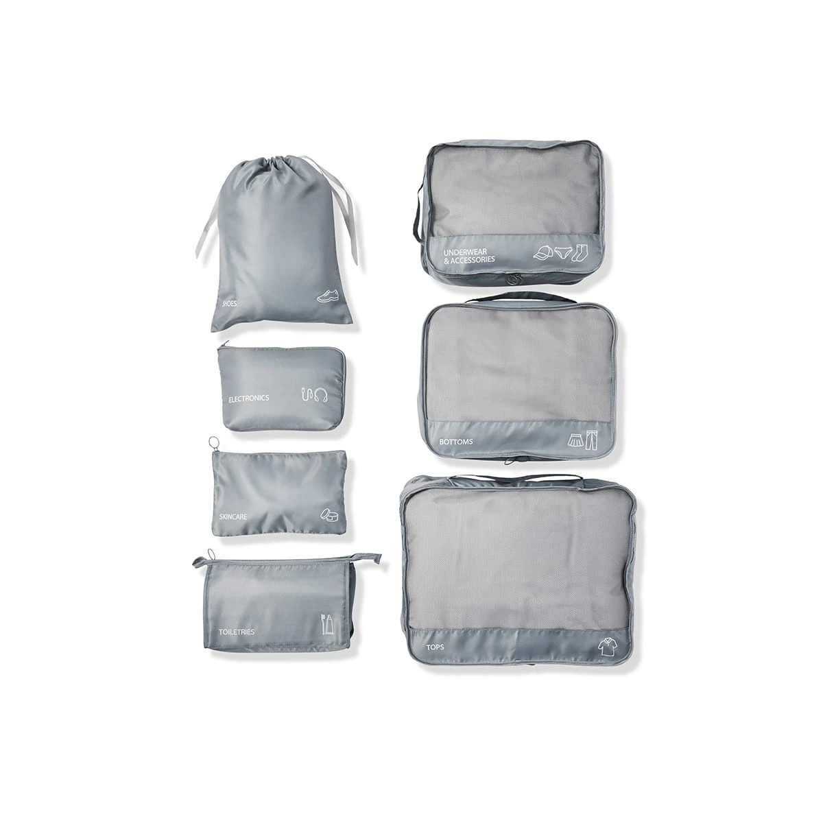 5 7 Piece Packing Cube - Grey, 5 of 10