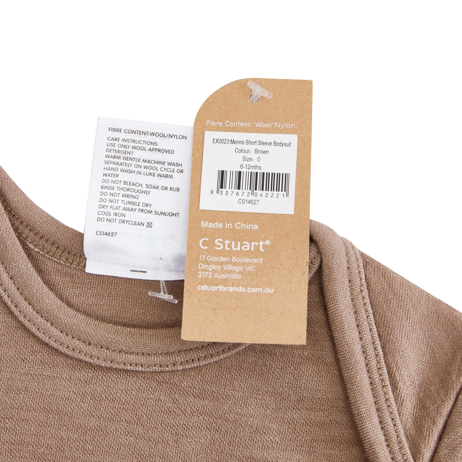5 Merino Baby Australian Merino Wool Merino Short Sleeve Bodysuit-Brown Marle BROWN MARLE, 5 of 7