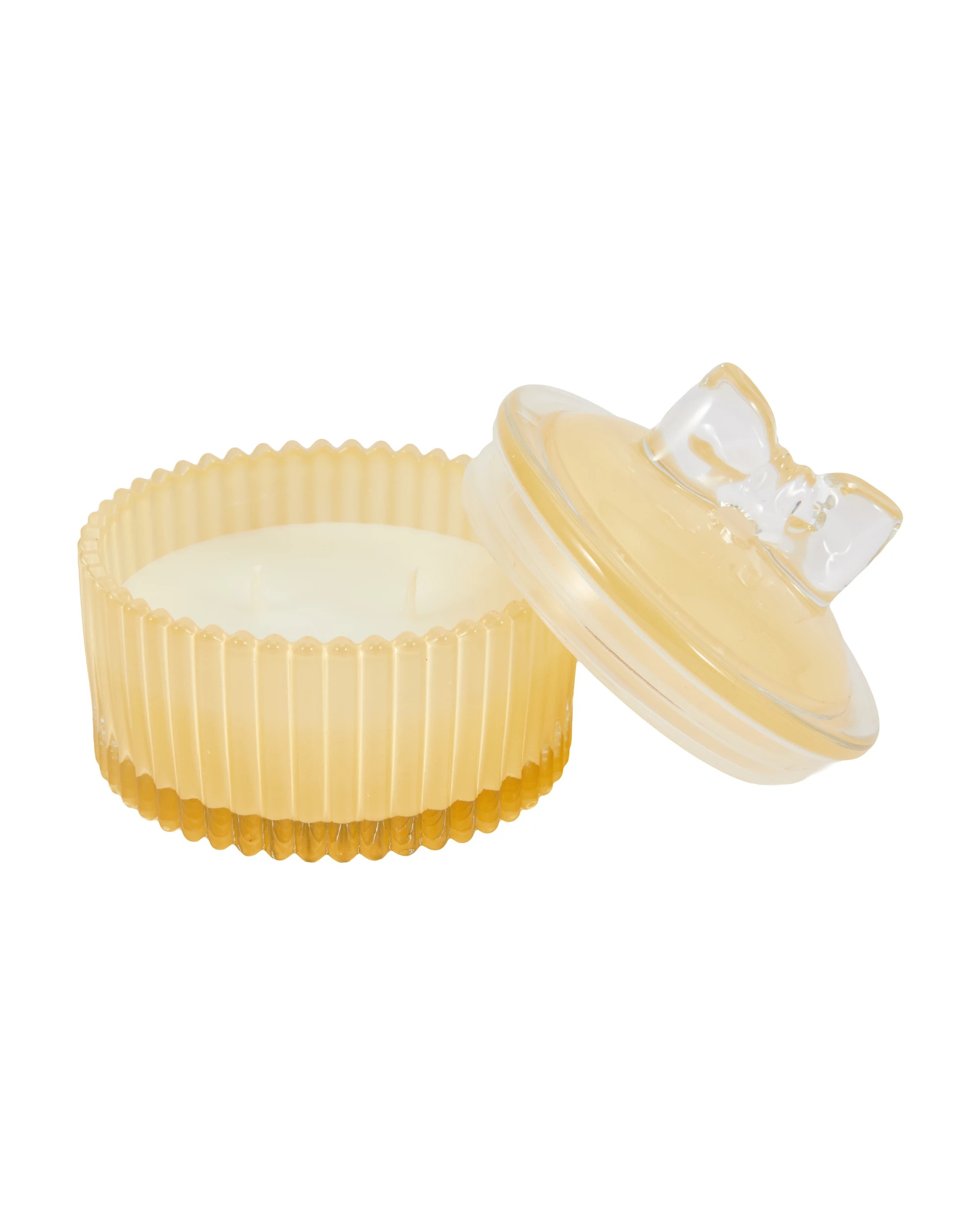 5 Yellow Bow Lid Glass Candle, 5 of 6