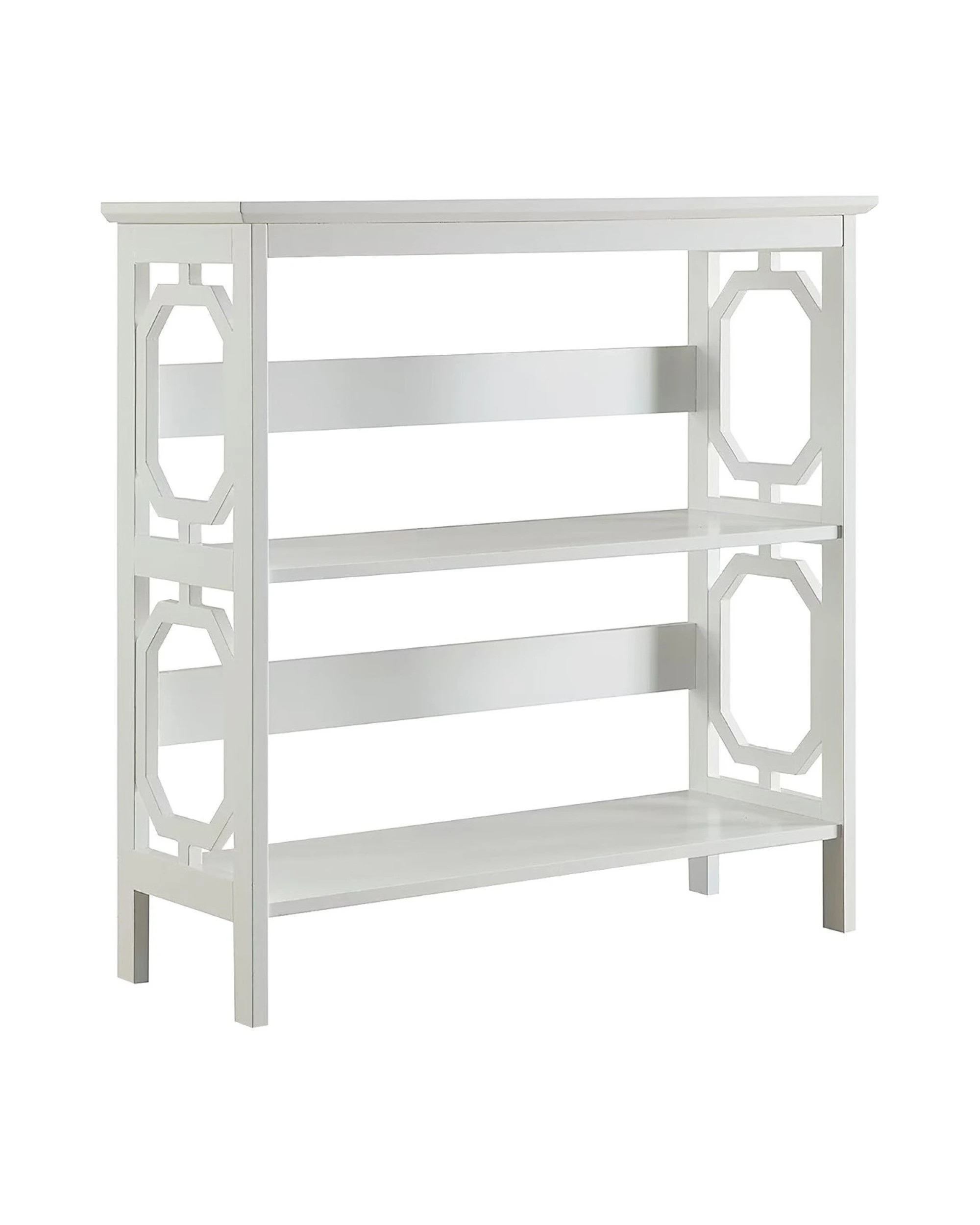 1 Sarantino Laurel 3-tier Bookshelf Display Rack In White, 1 of 10
