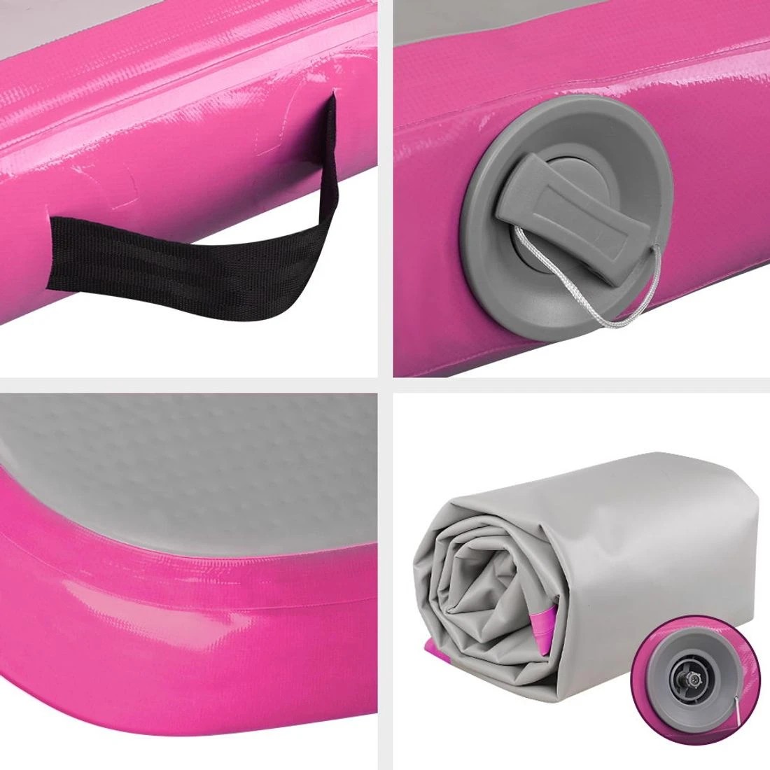 3 Everfit 3M Air Track Gymnastics Tumbling Exercise Yoga Mat Inflatable - Pink, 3 of 9