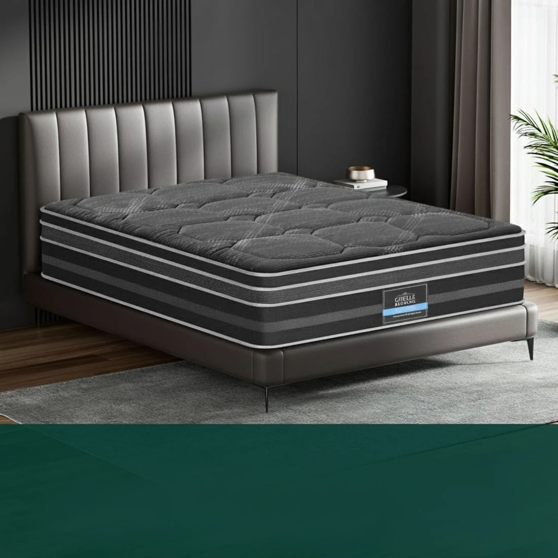 4 Giselle Bedding 35cm Mattress Bamboo Cover Double - Double Bed - Grey, 4 of 7